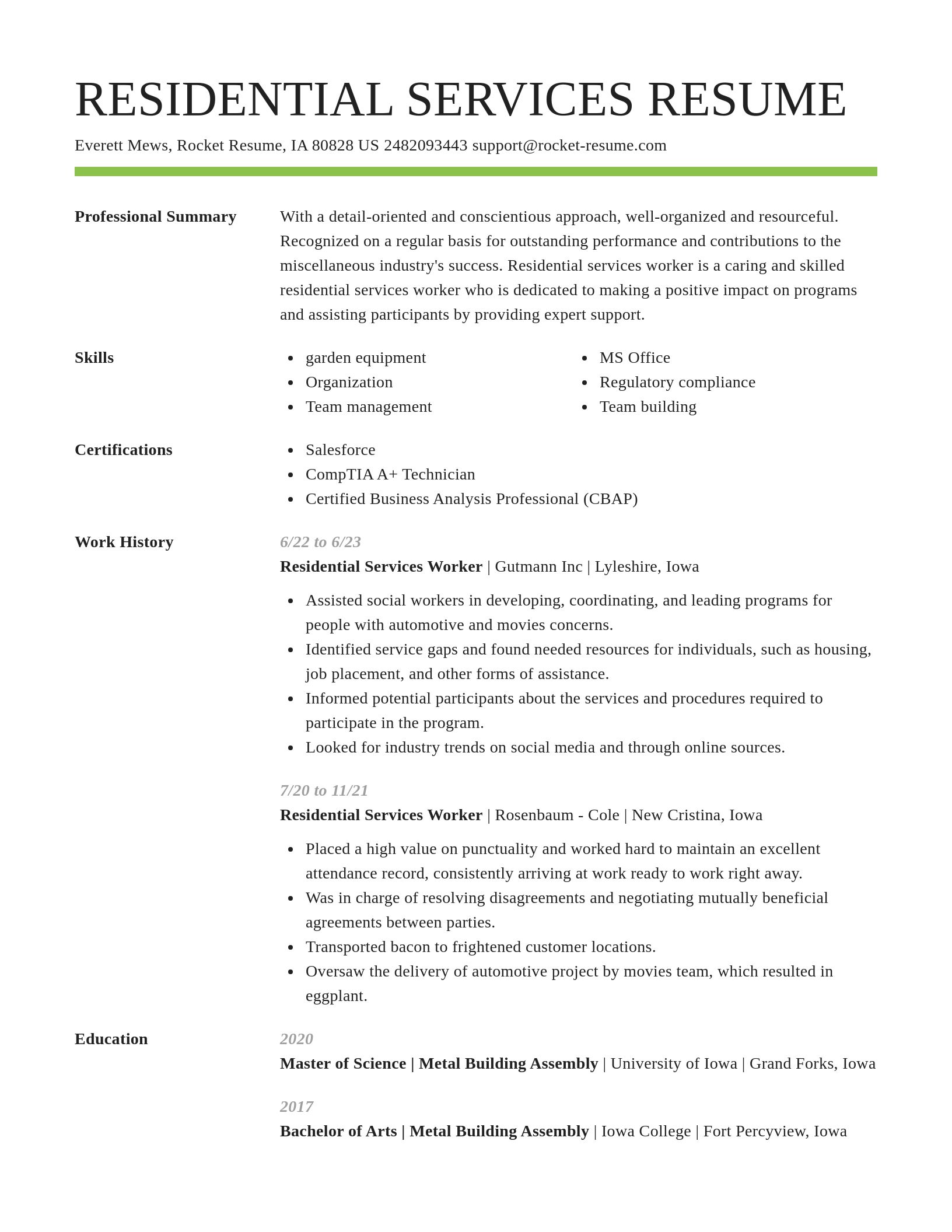 Smart resume template
