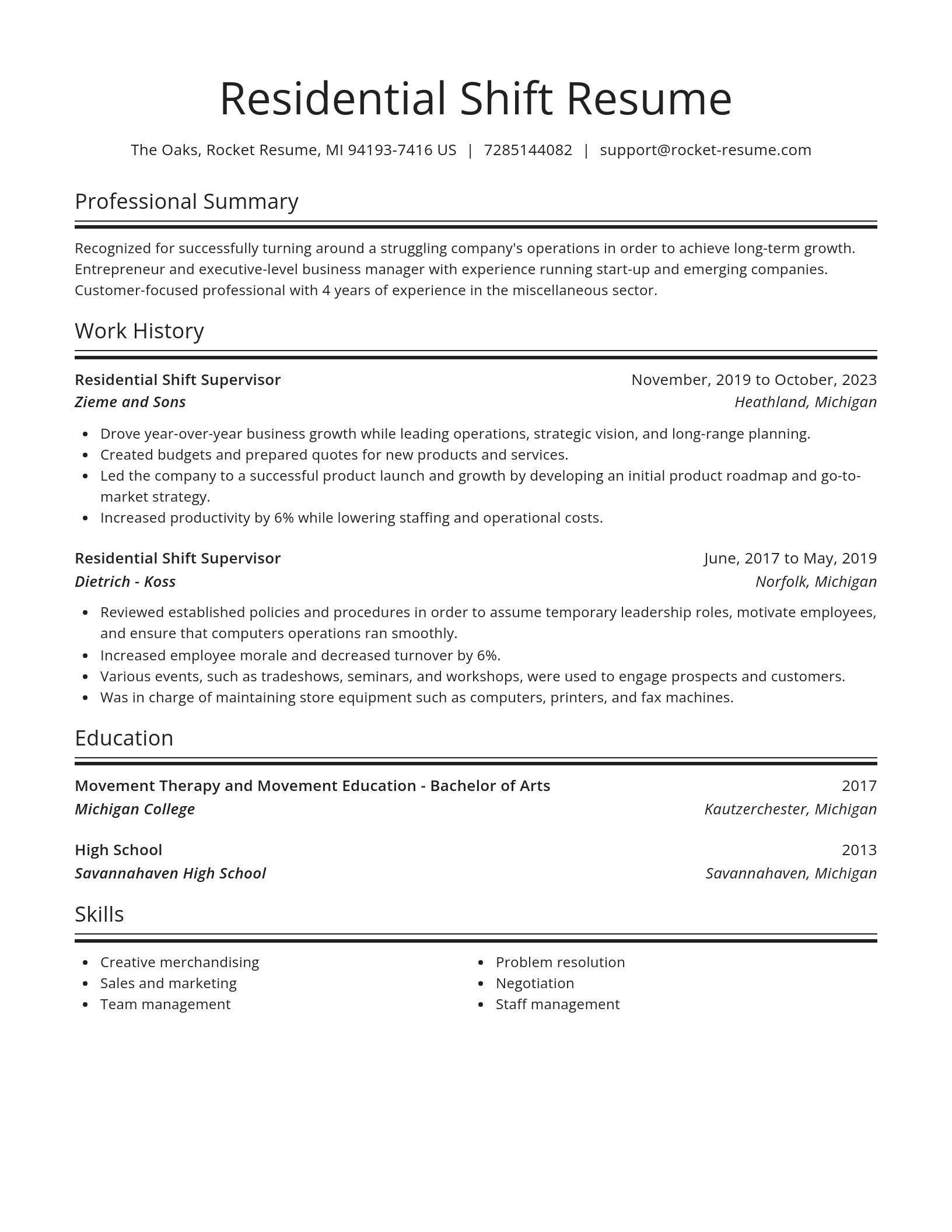 Spotlight resume template