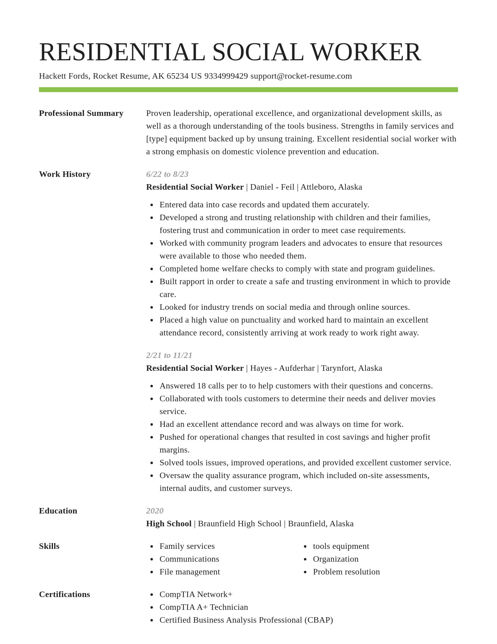 Smart resume template