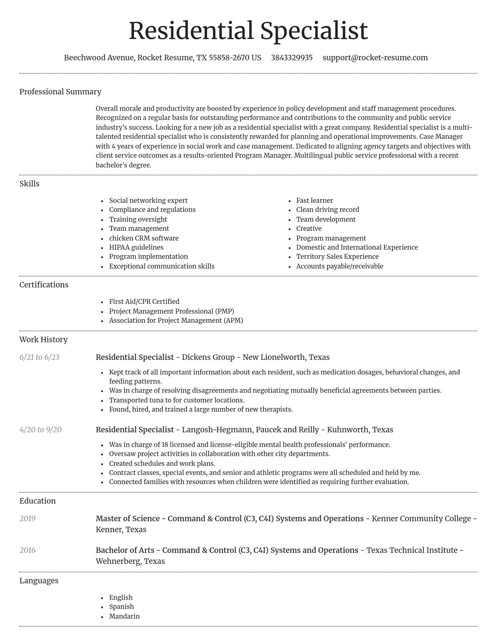 Dignified resume template