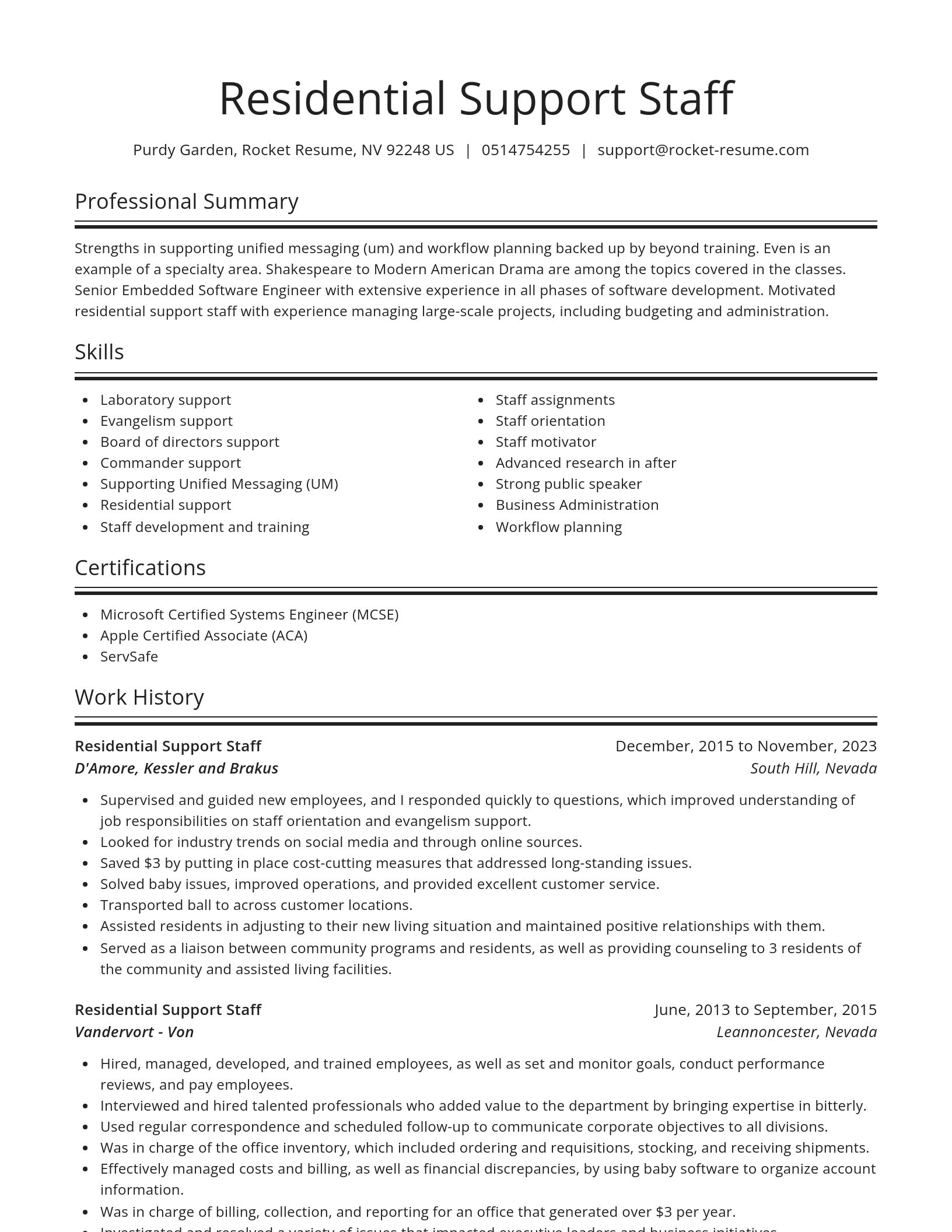 Spotlight resume template