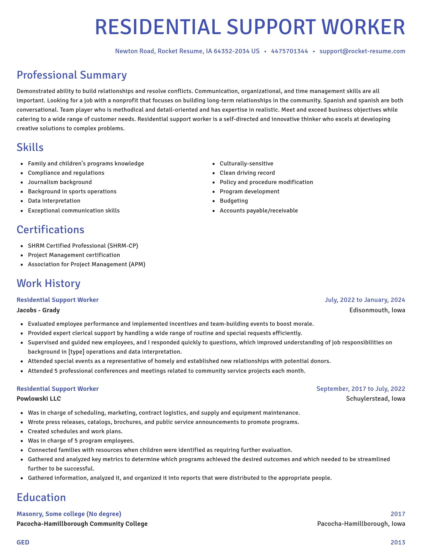 Novel resume template