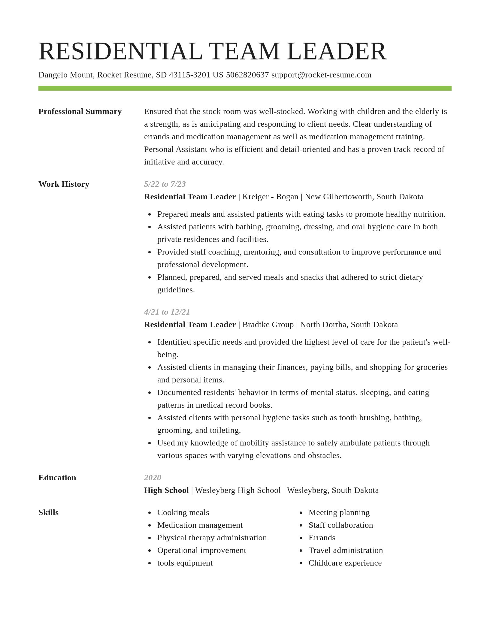 Smart resume template