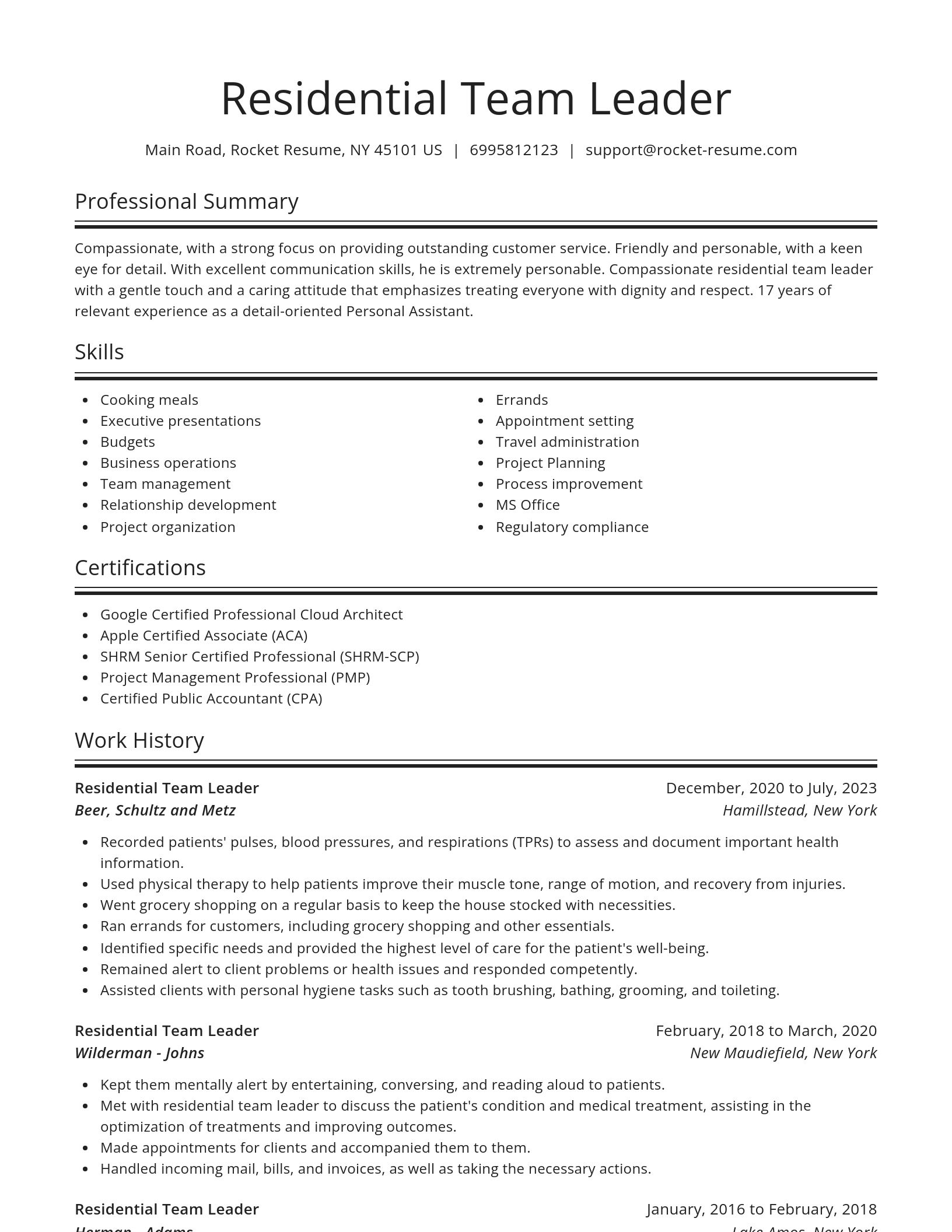 Spotlight resume template