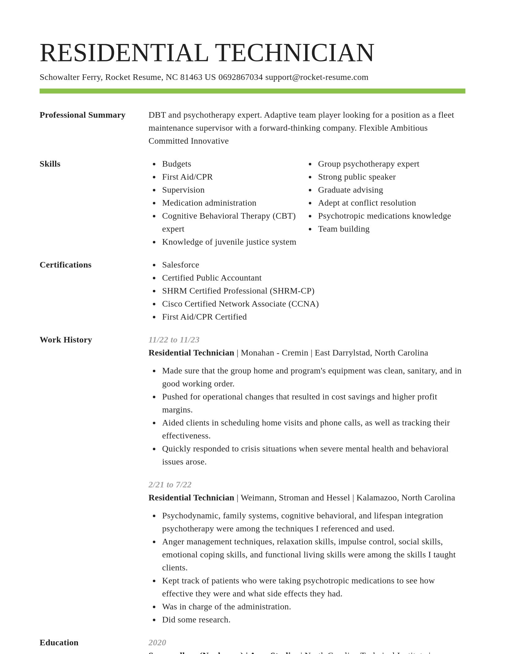 Smart resume template