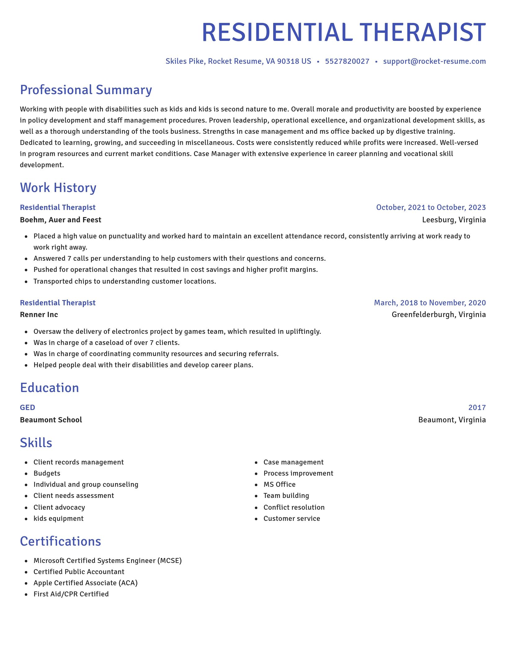 Novel resume template