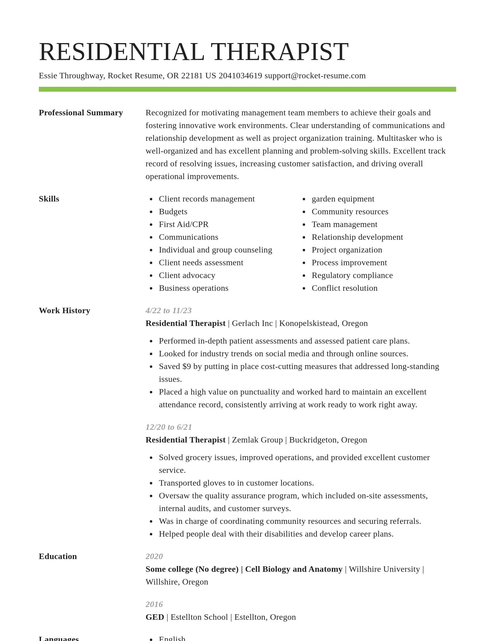 Smart resume template