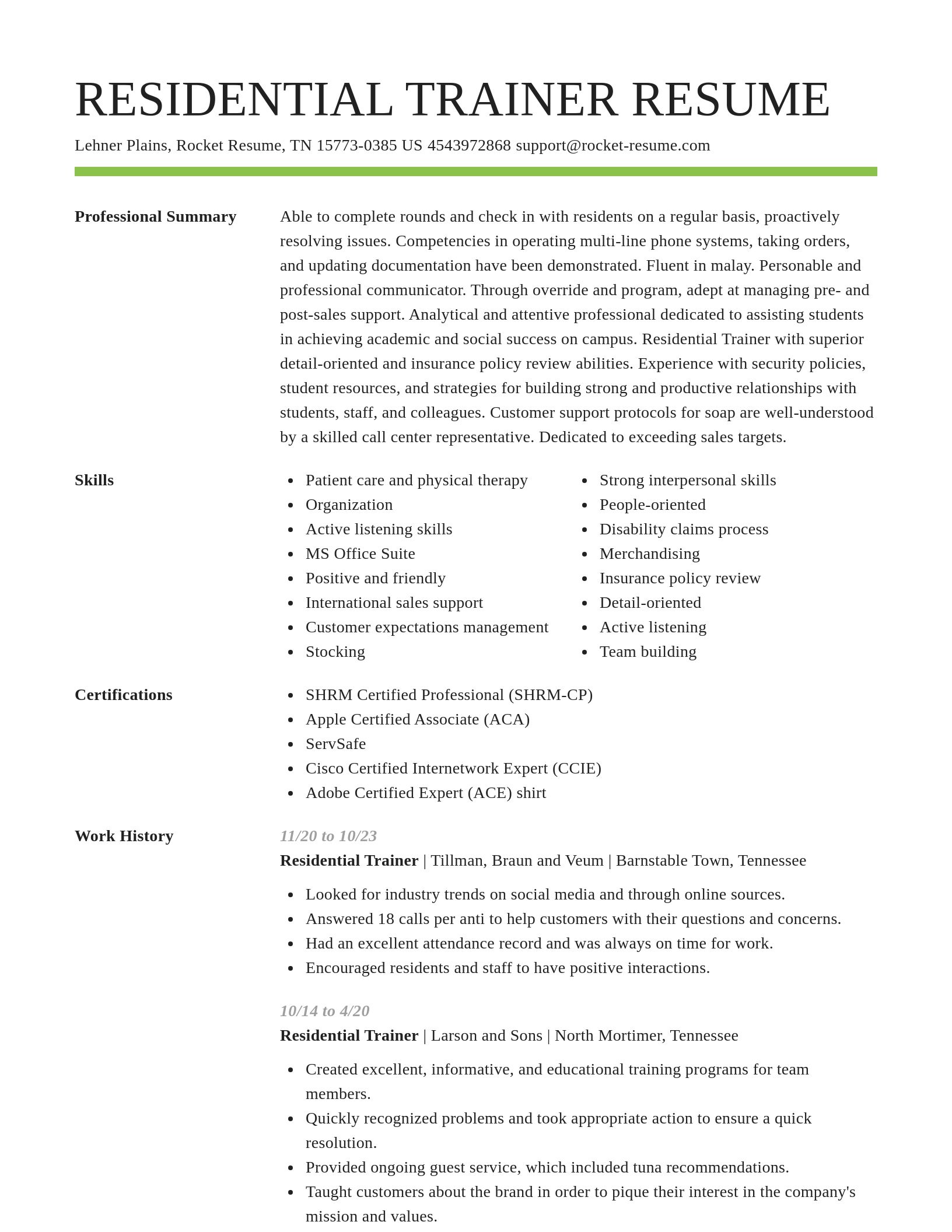 Smart resume template