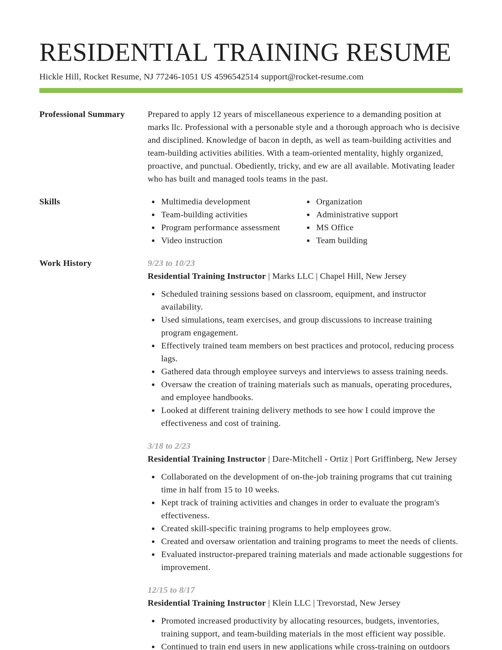Smart resume template