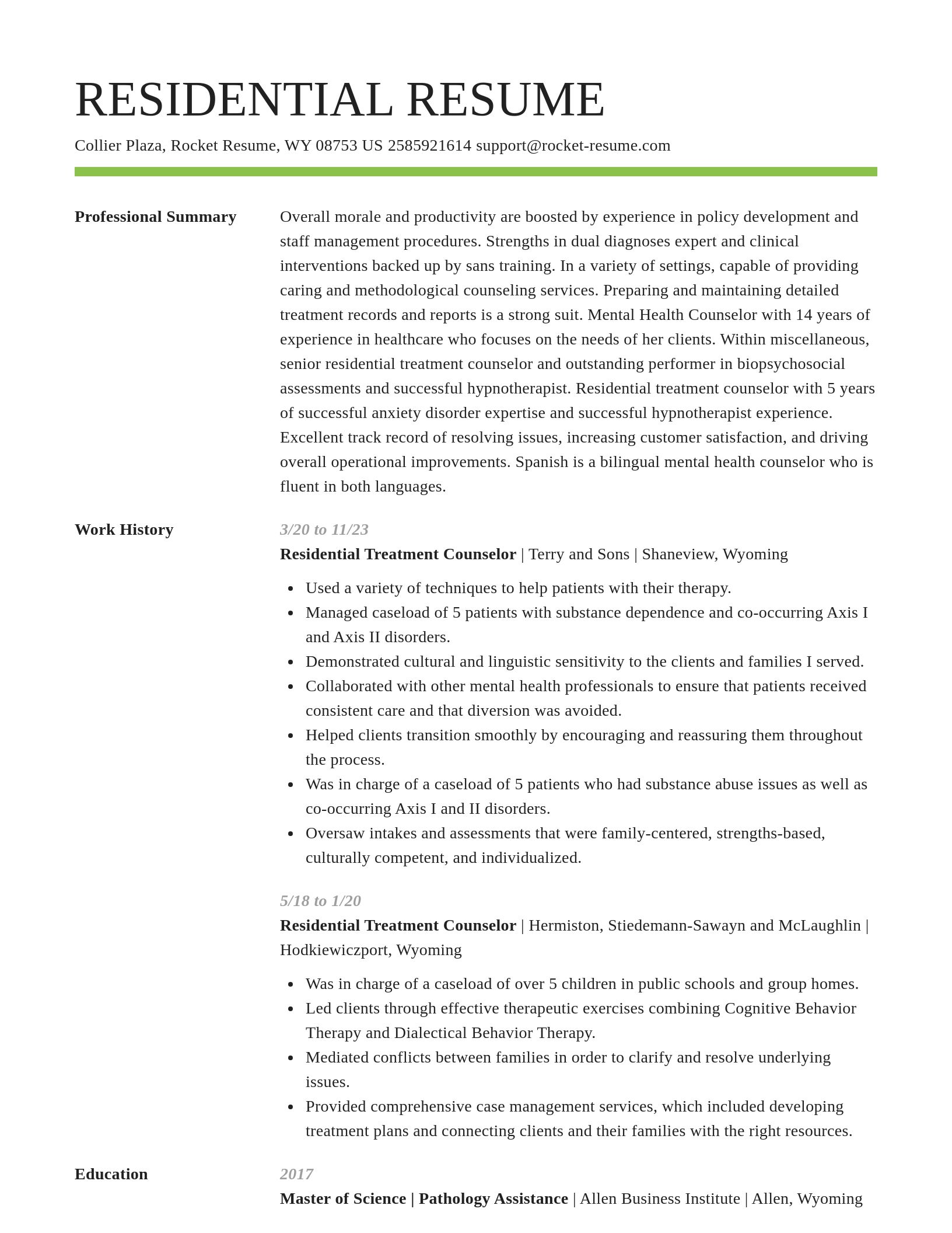 Smart resume template
