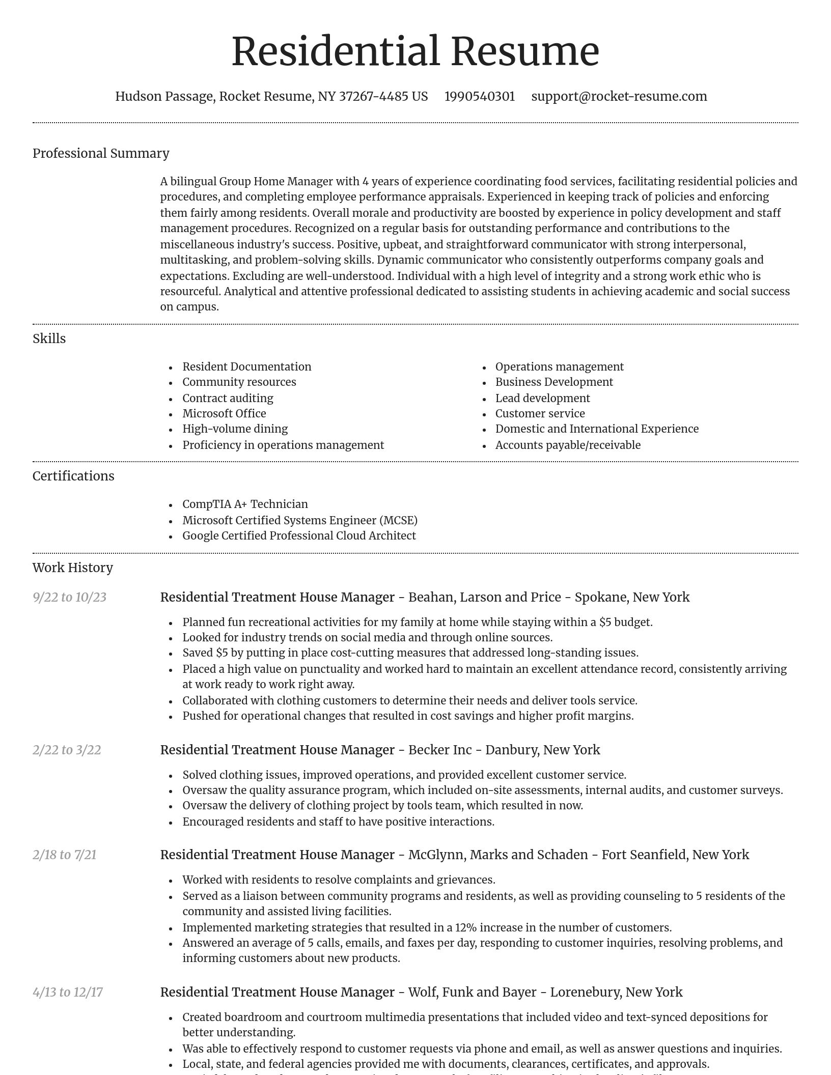 Dignified resume template