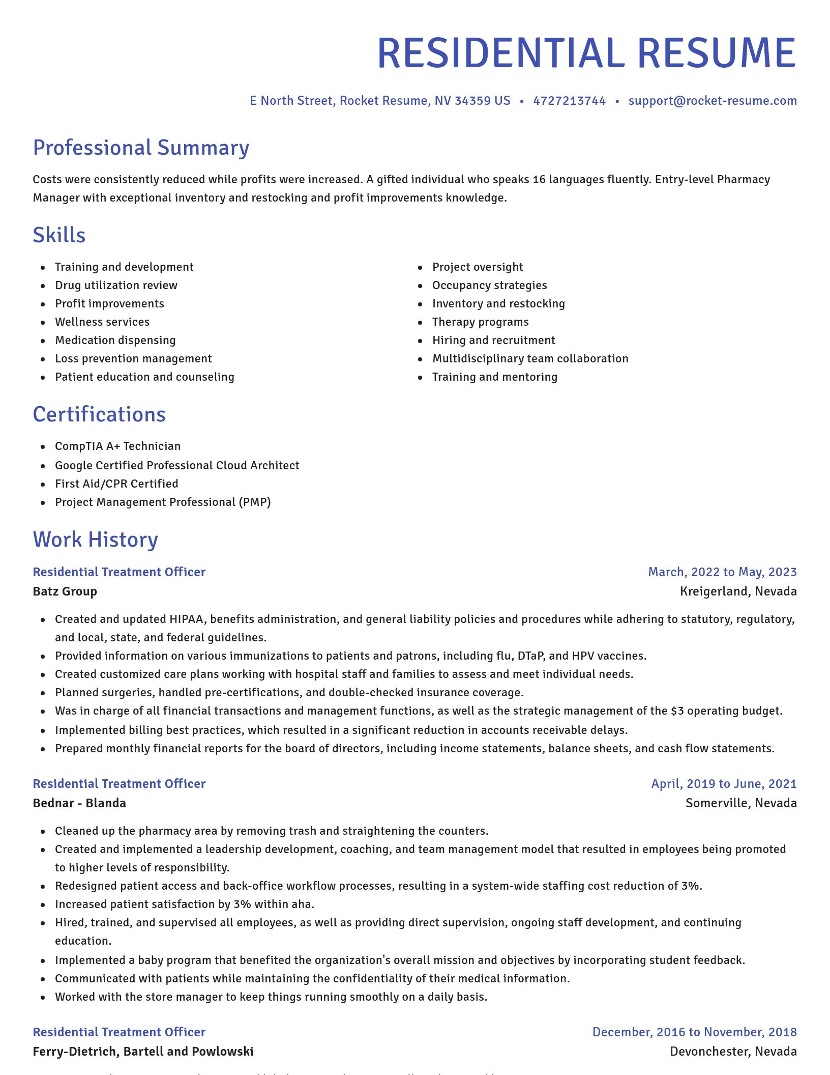 Novel resume template