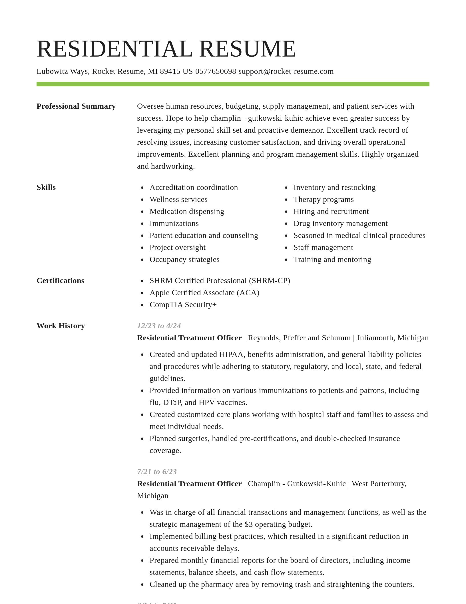 Smart resume template