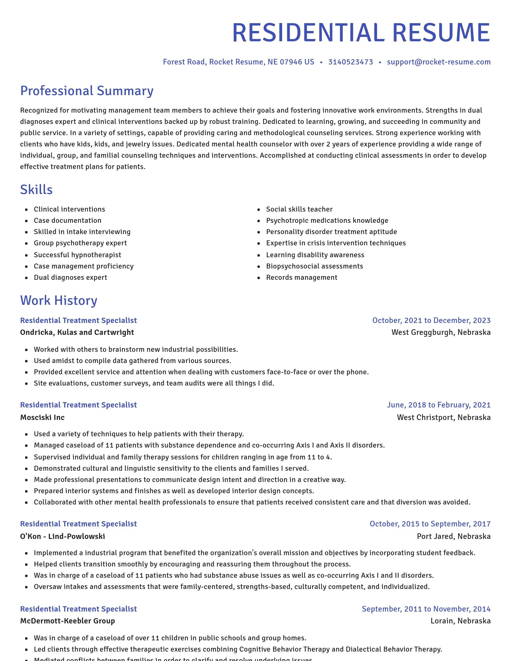 Novel resume template