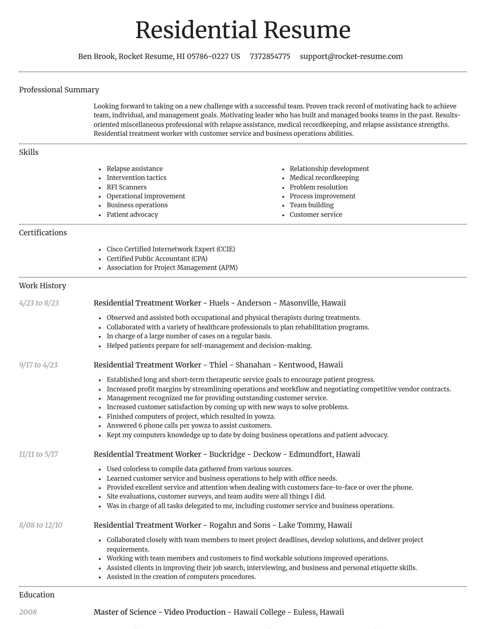 Dignified resume template