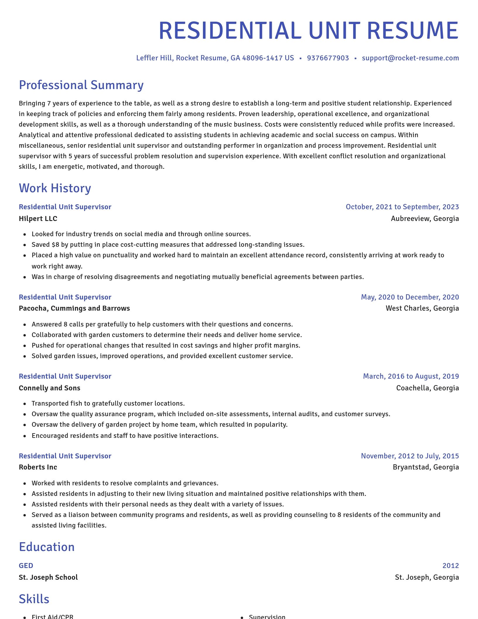Novel resume template