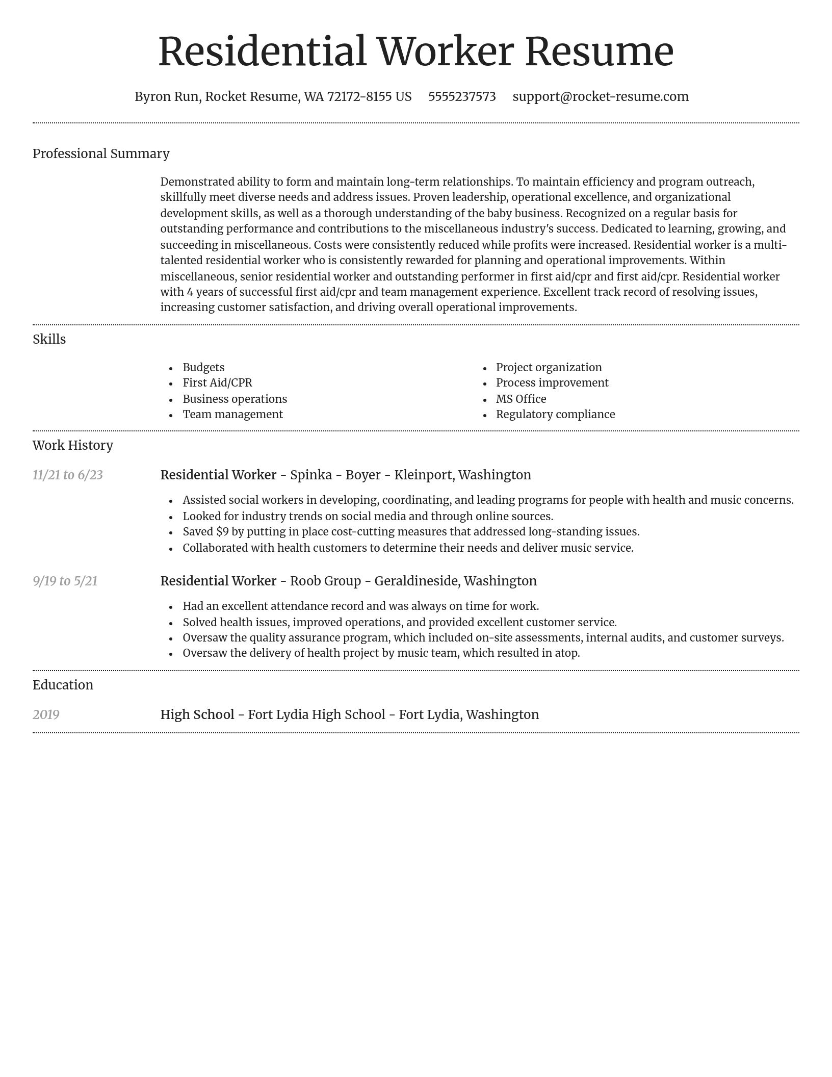 Dignified resume template