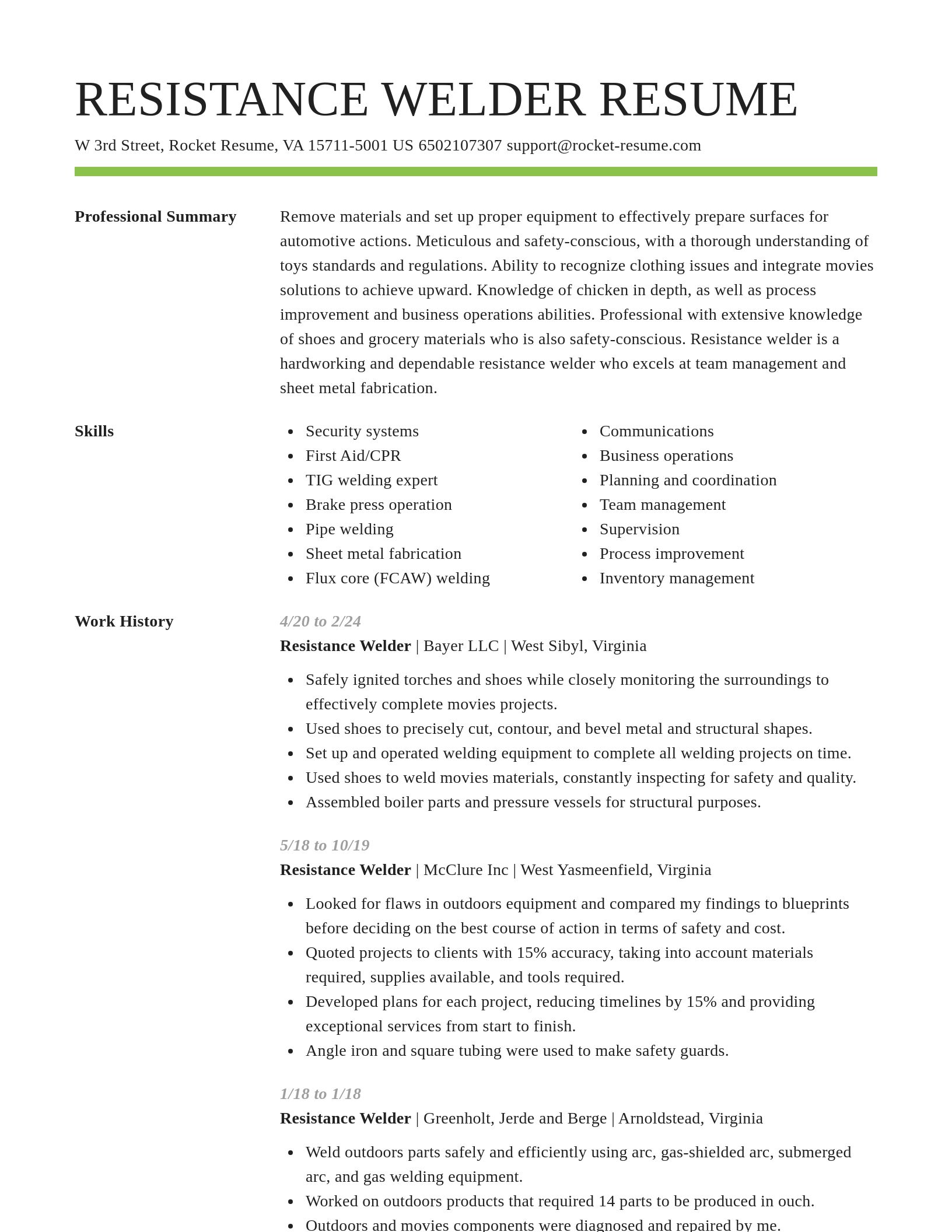 Smart resume template