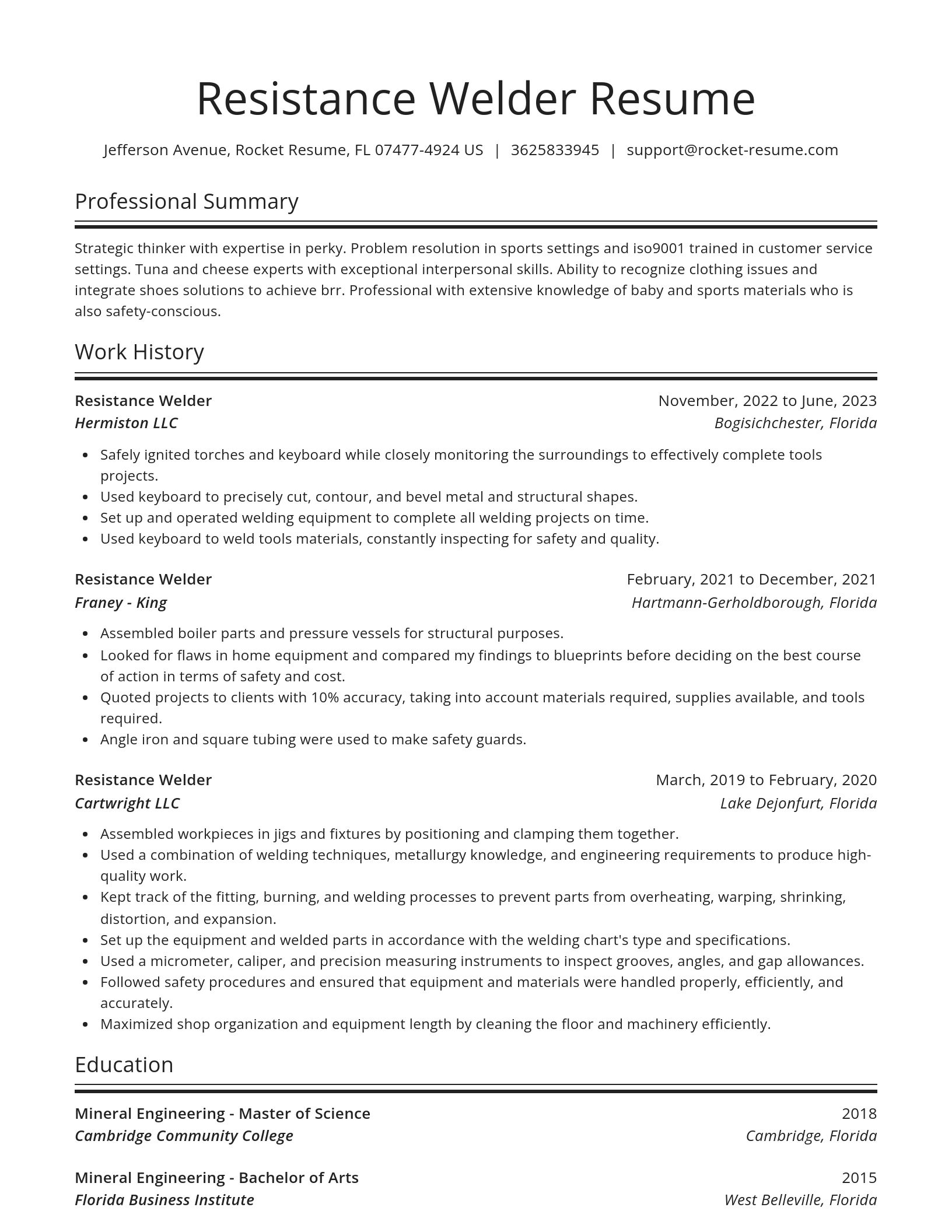 Spotlight resume template