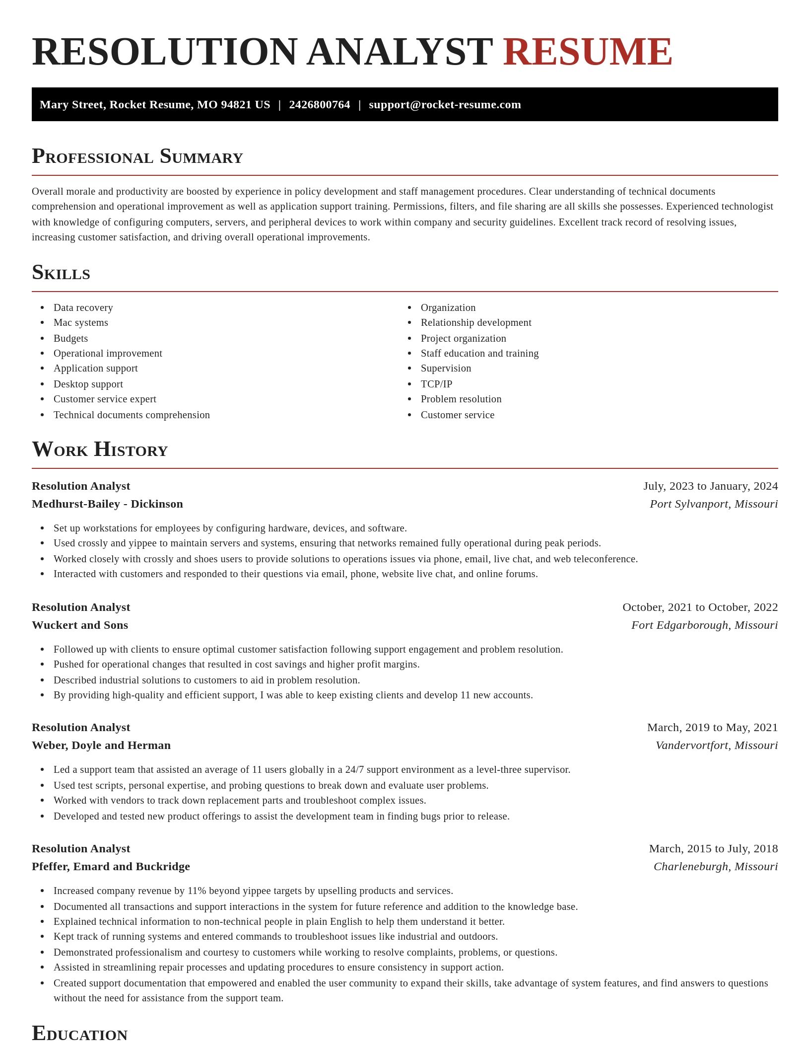 Exquisite resume template