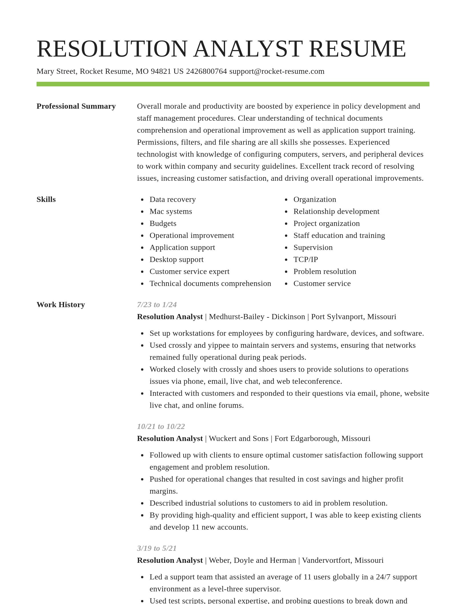 Smart resume template
