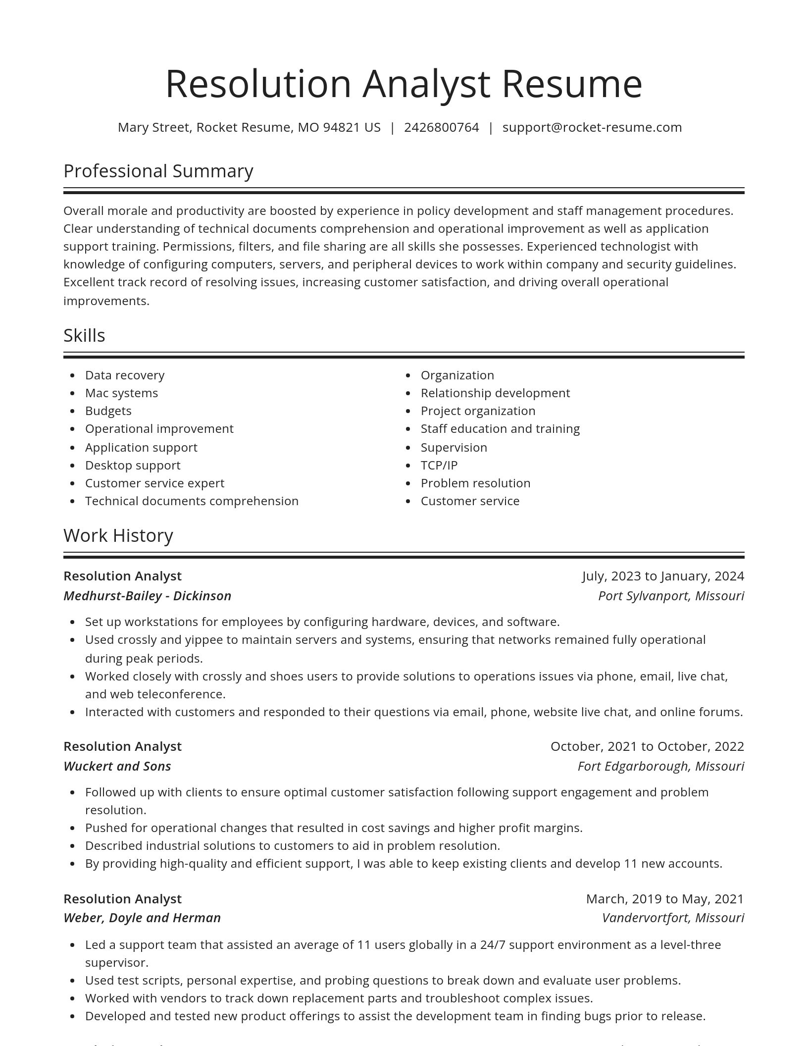 Spotlight resume template