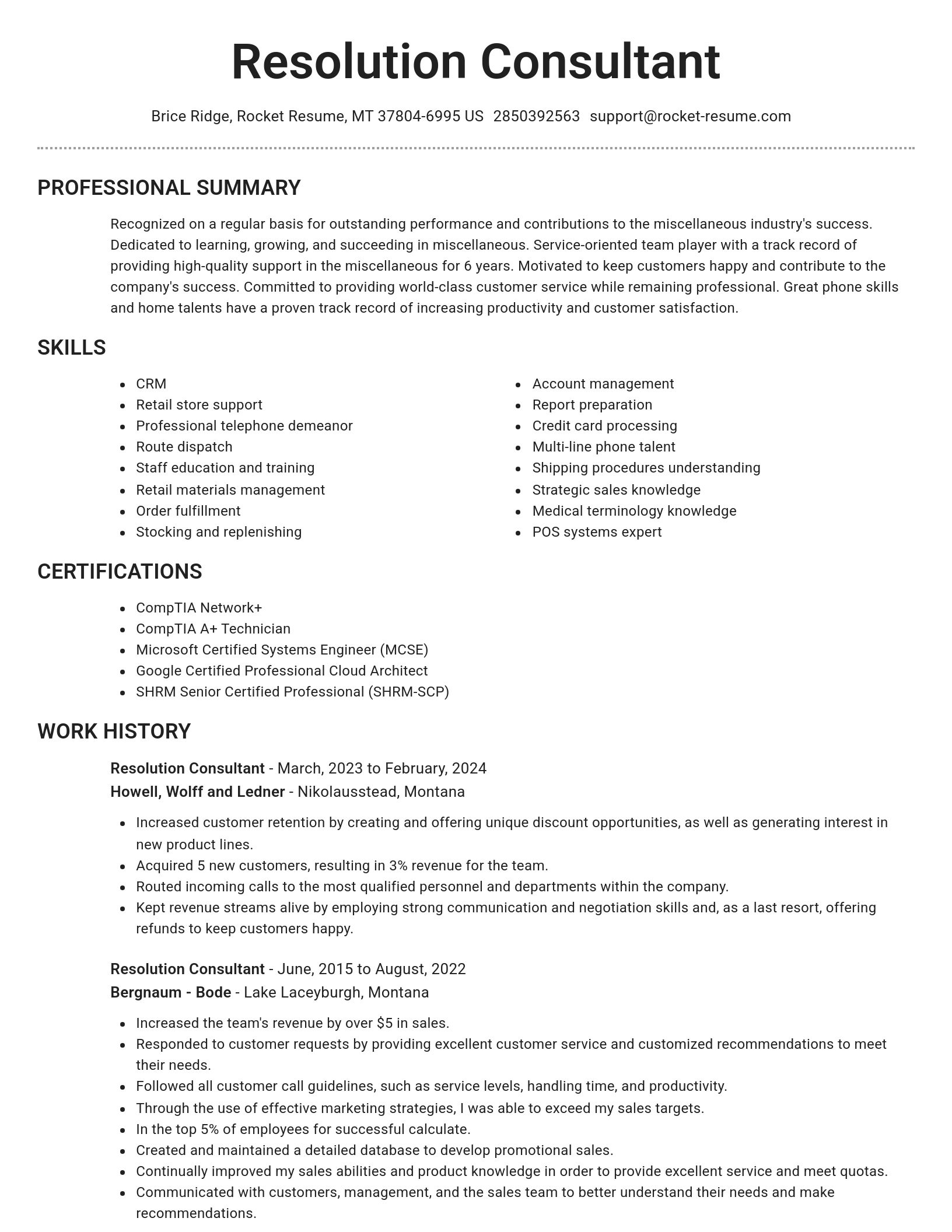 Brilliant resume template