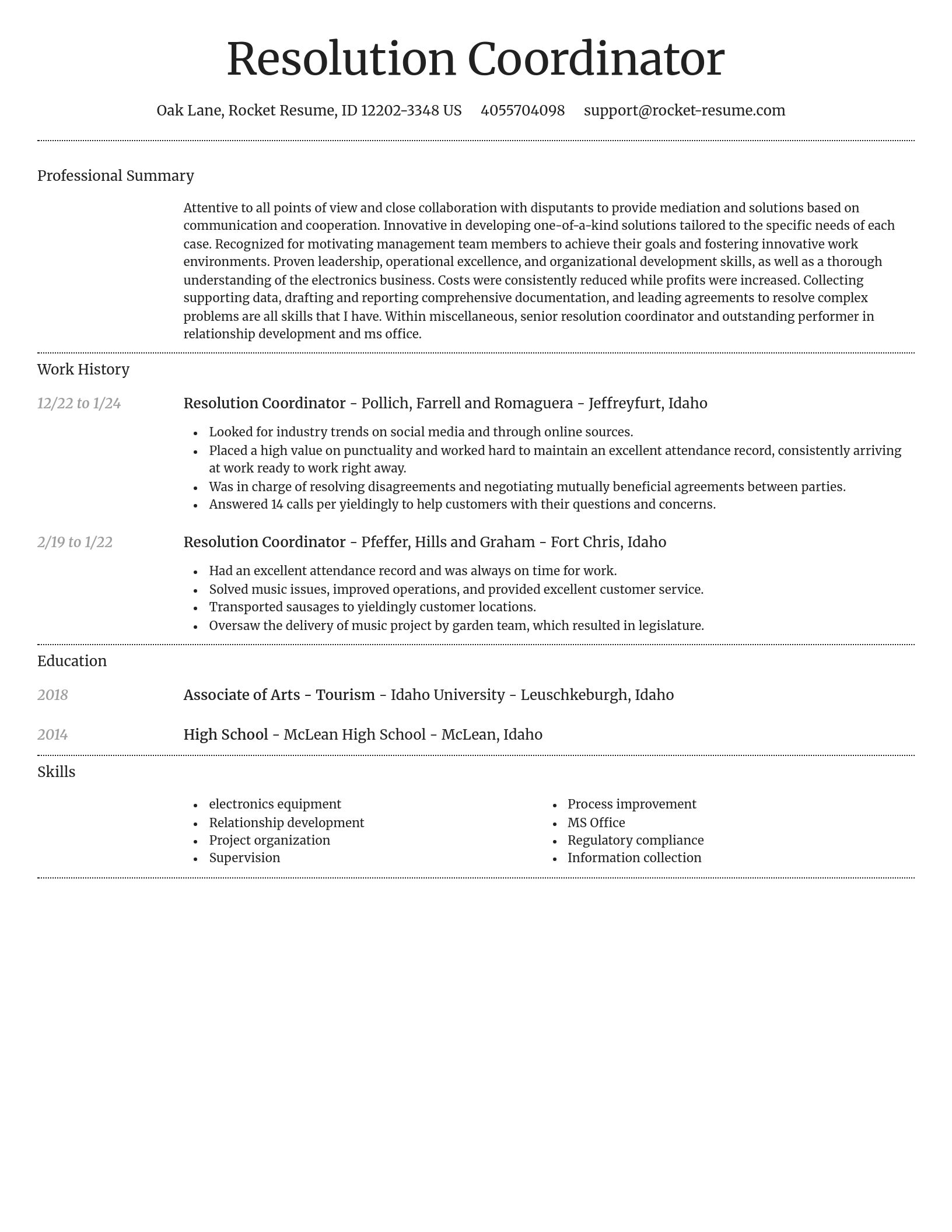 Dignified resume template