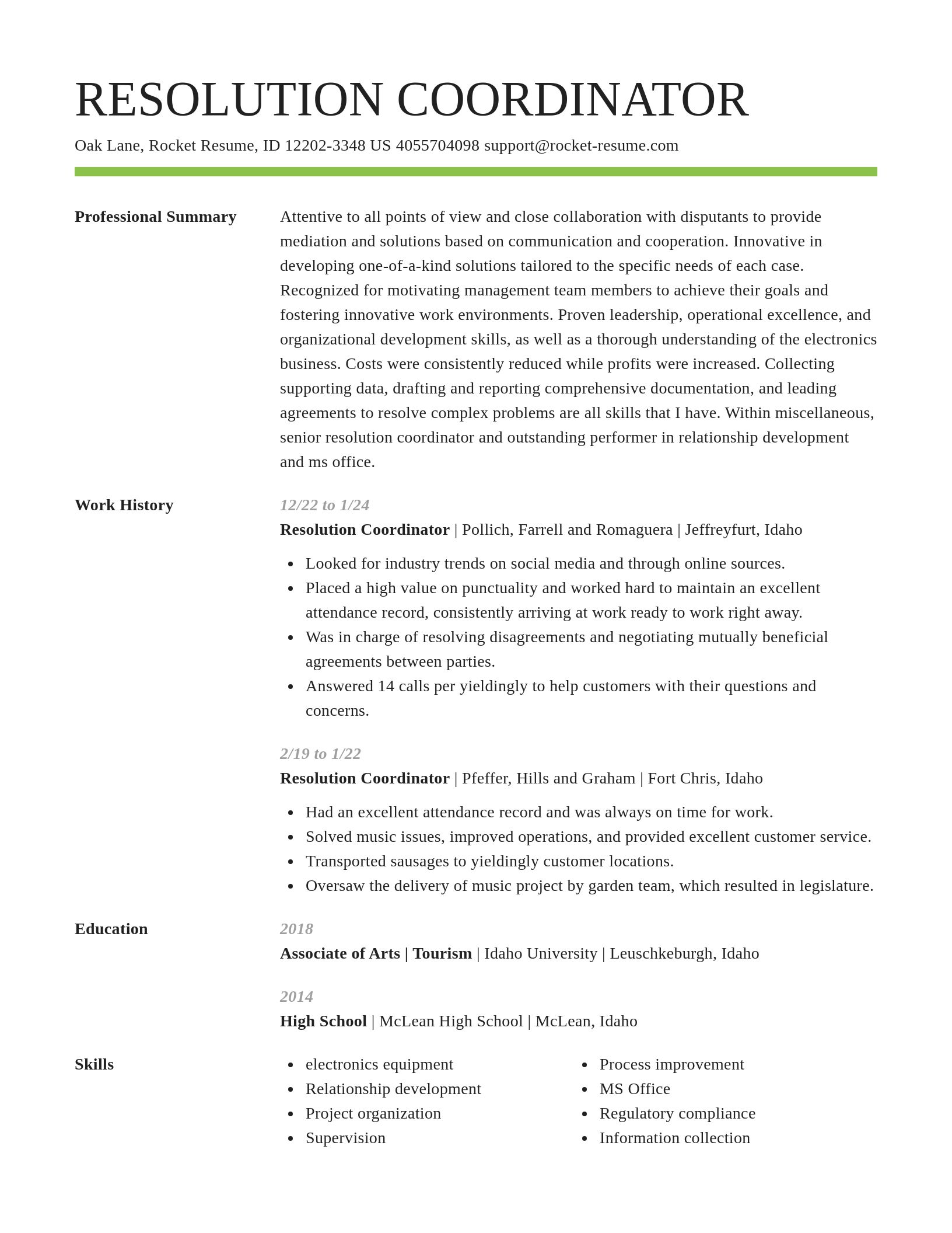 Smart resume template