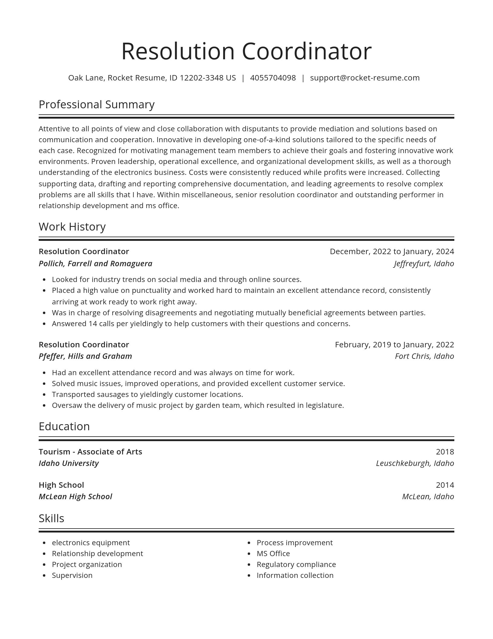 Spotlight resume template