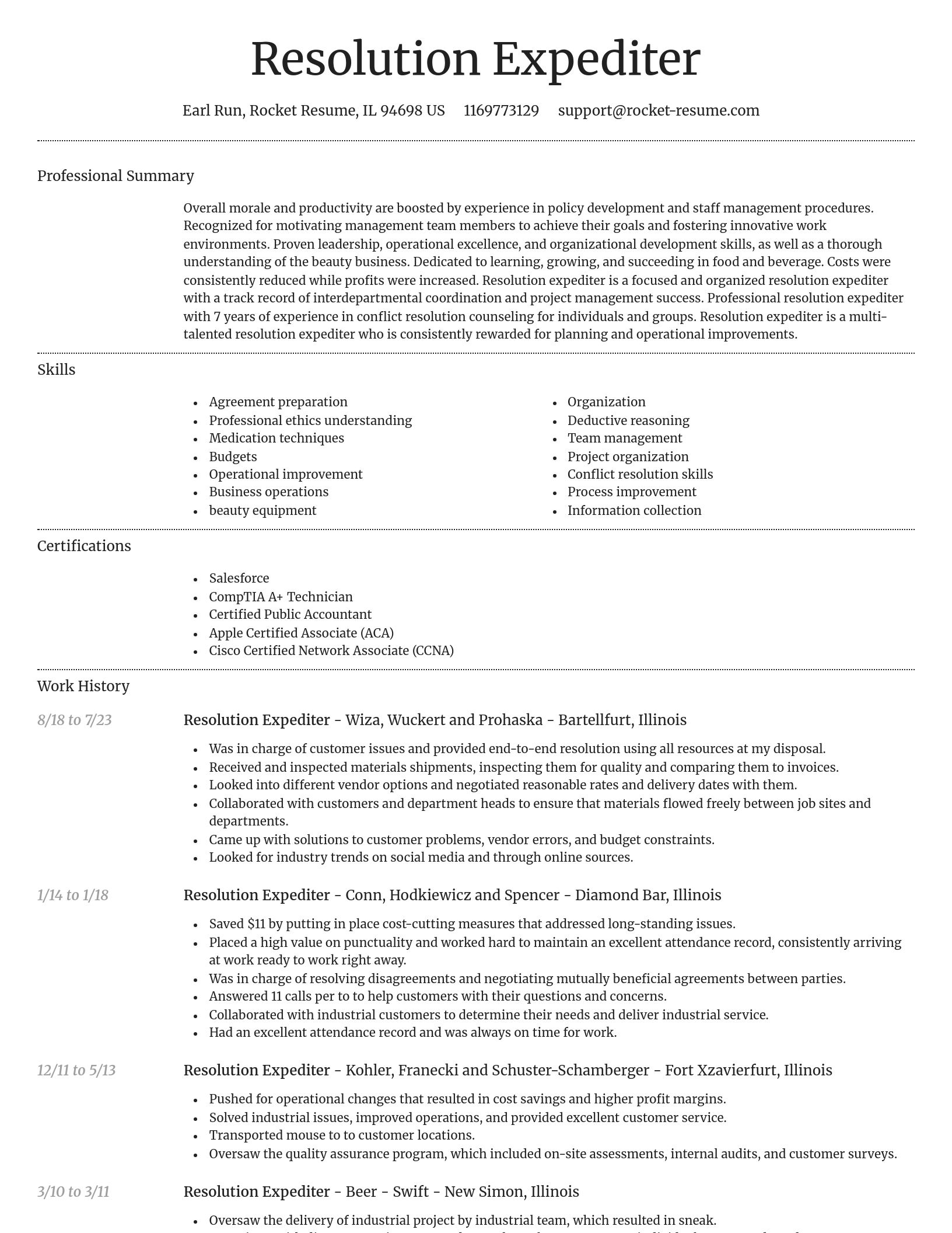 Dignified resume template