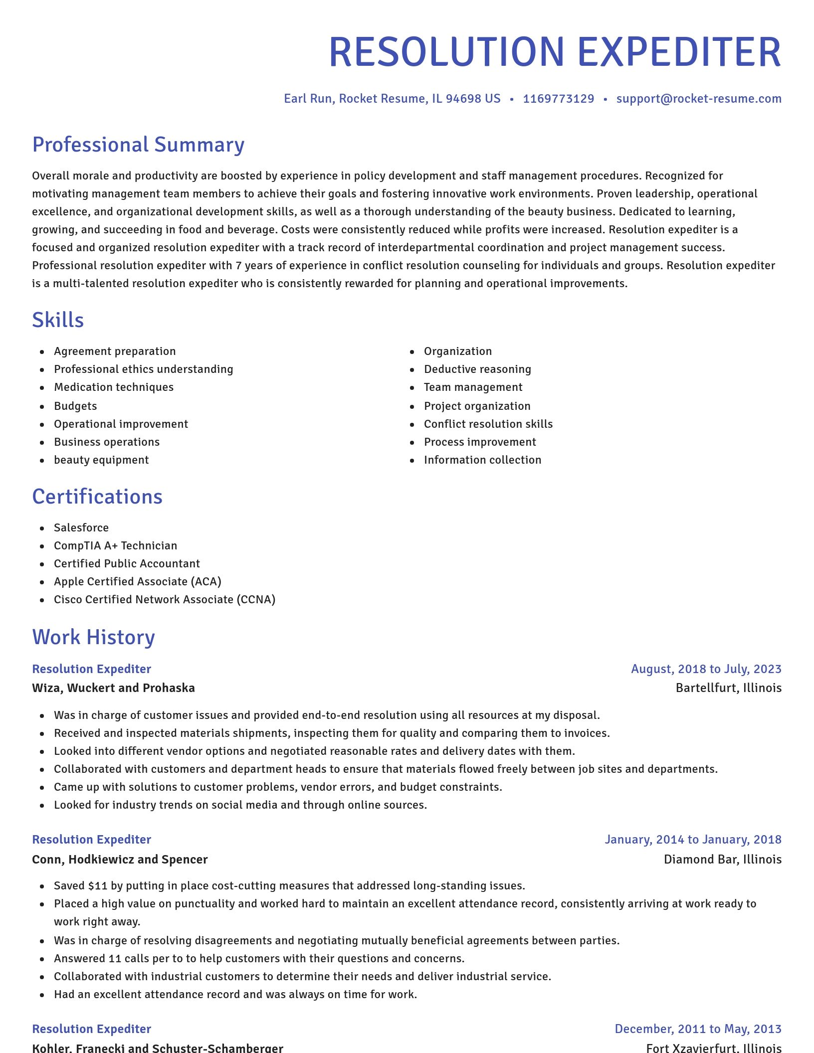 Novel resume template