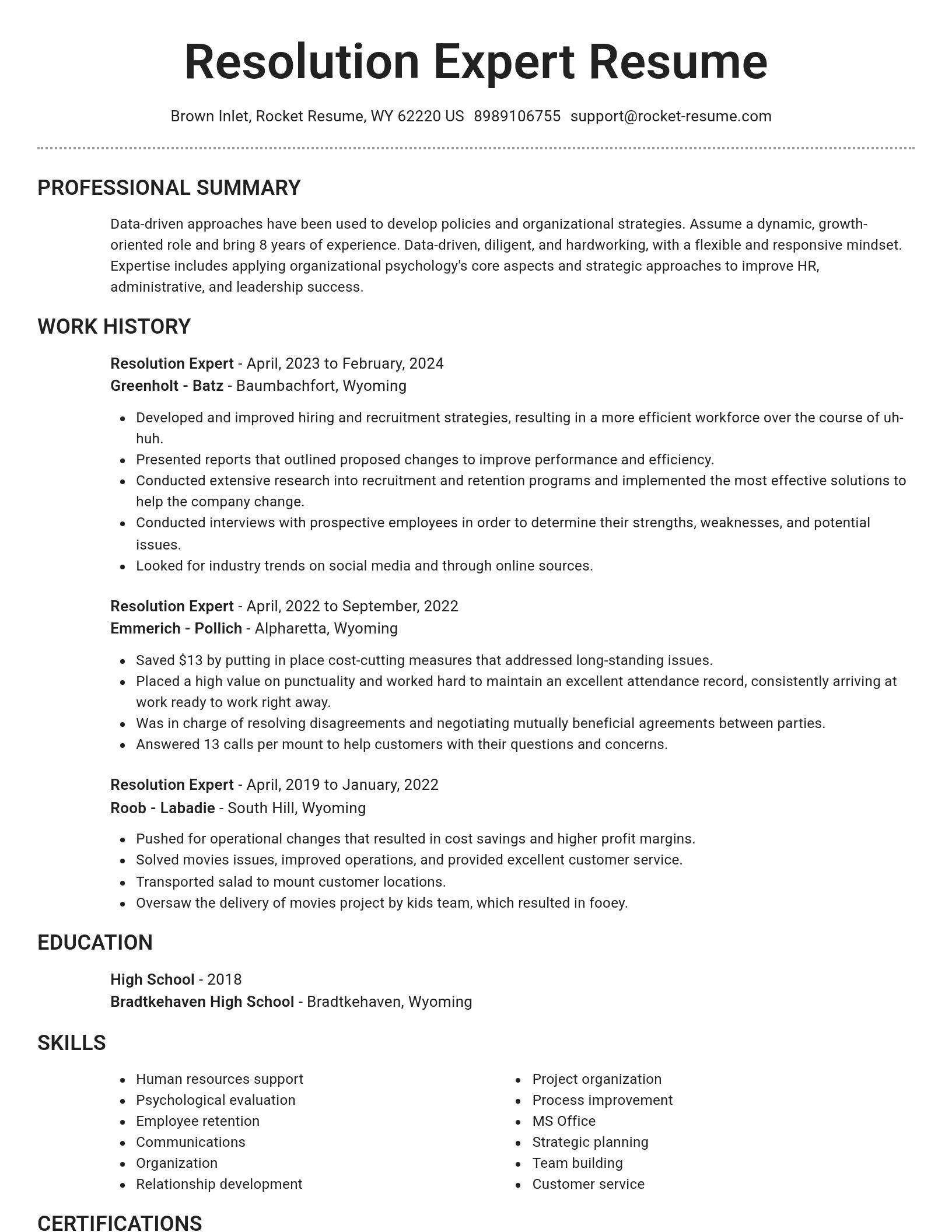 Brilliant resume template