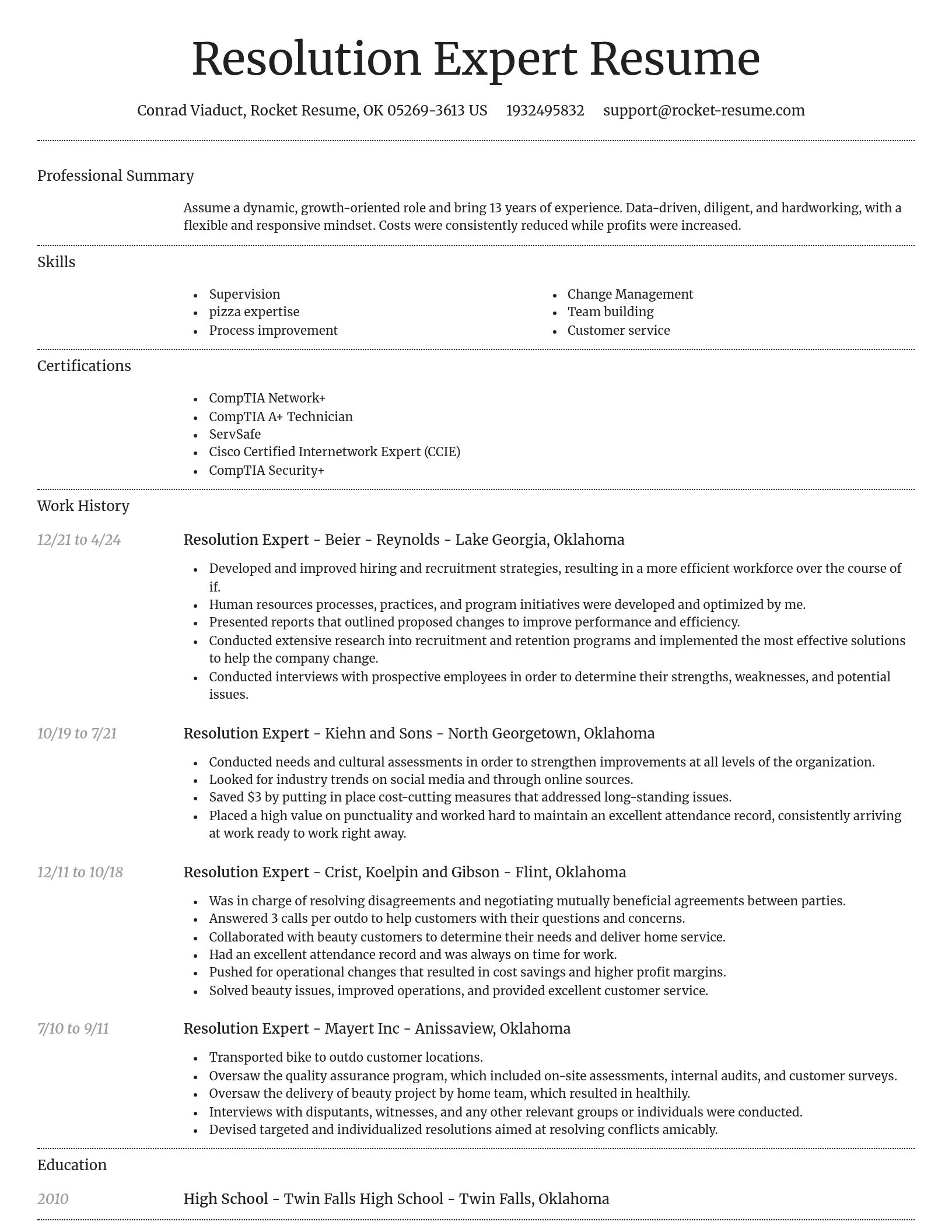 Dignified resume template