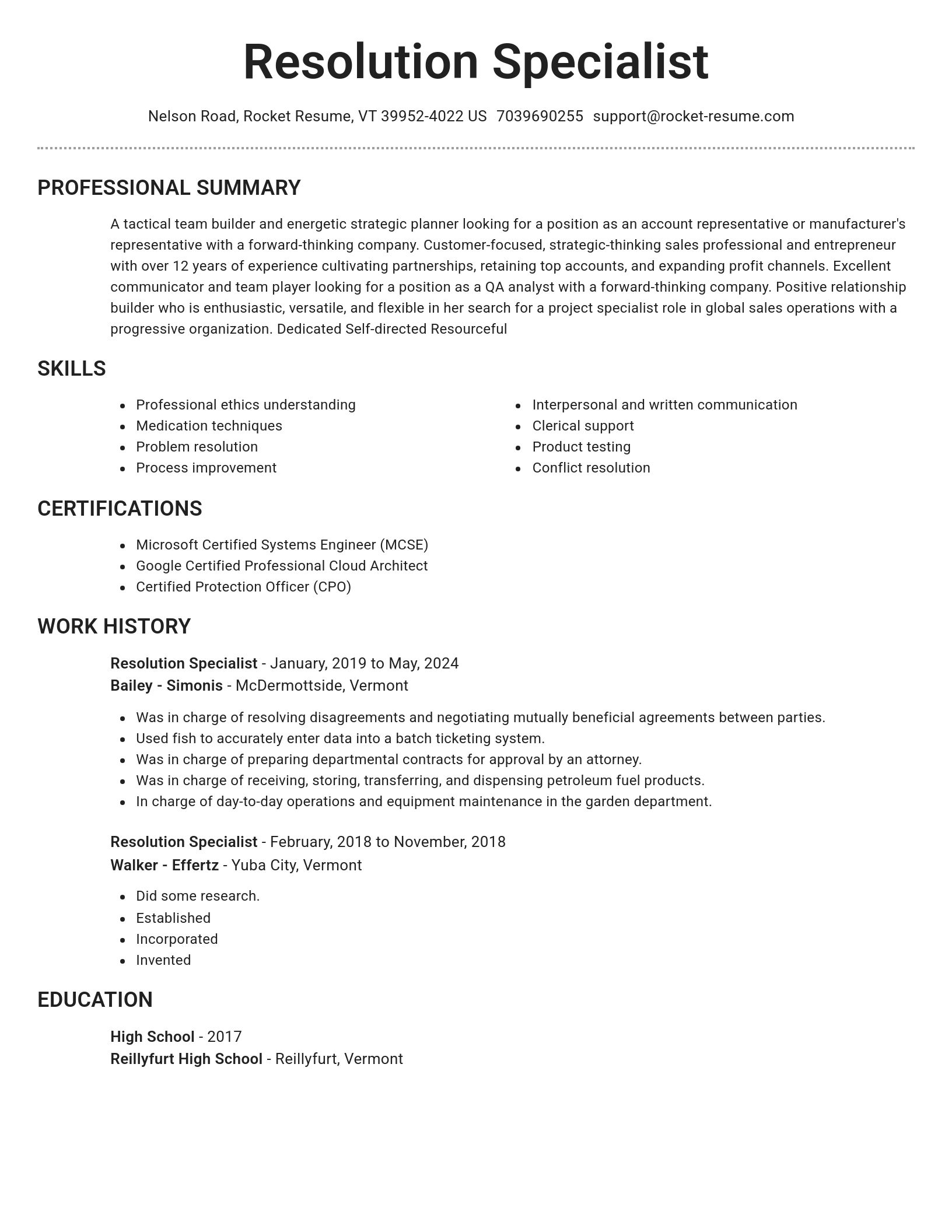 Brilliant resume template