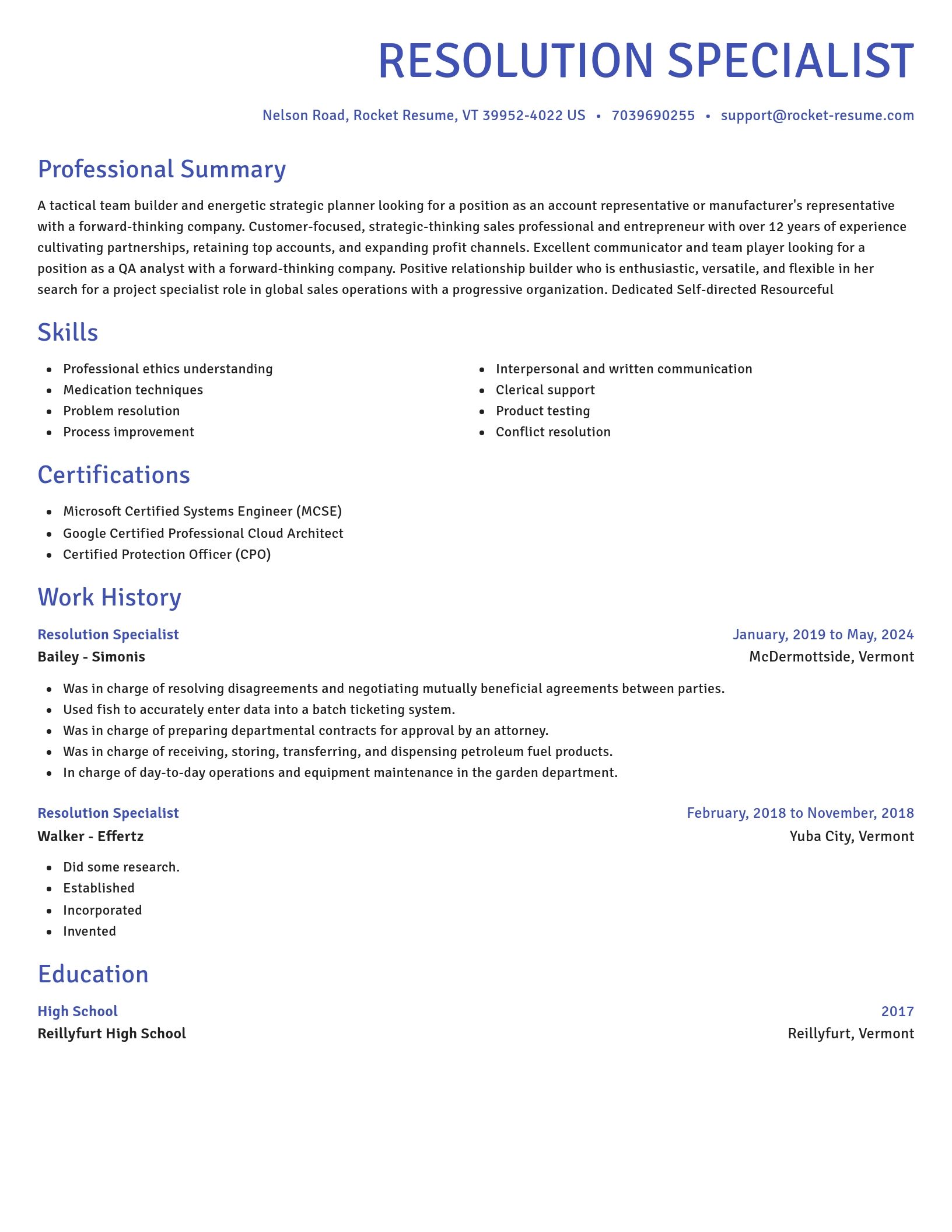 Novel resume template