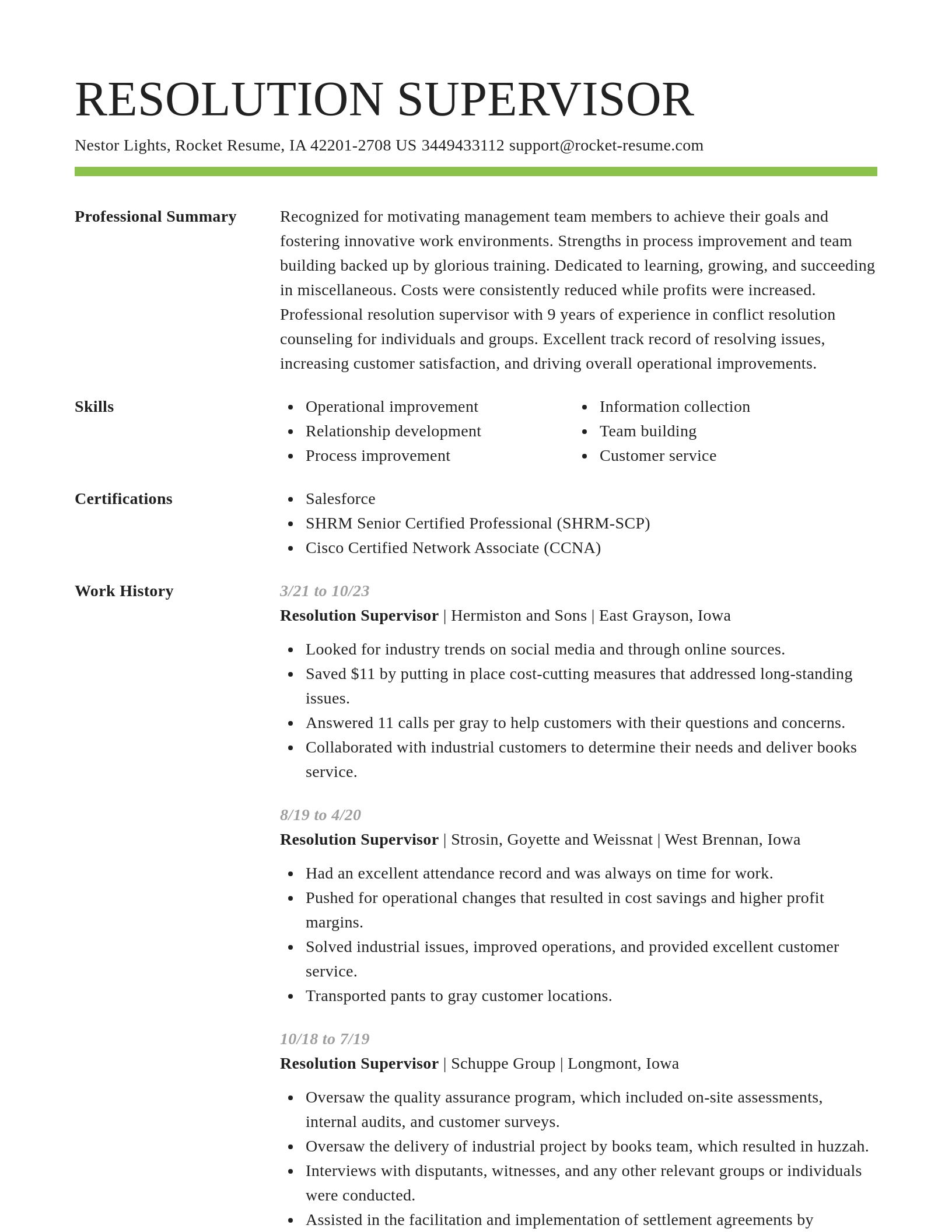 Smart resume template