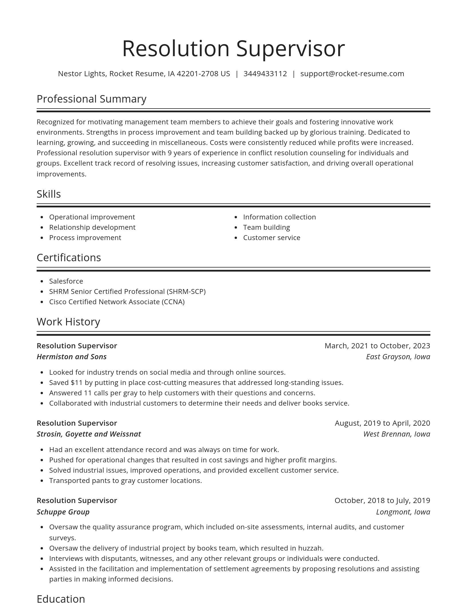 Spotlight resume template