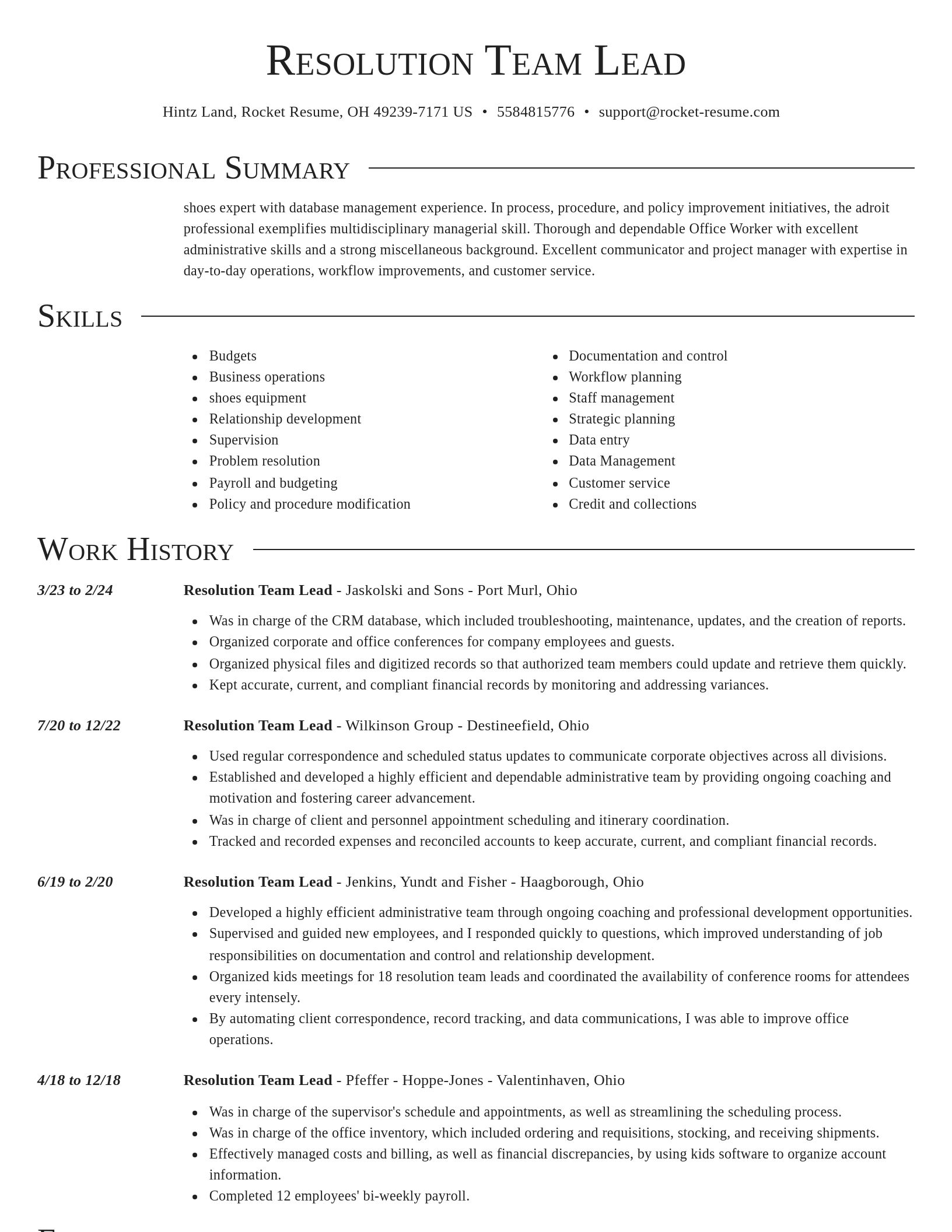 Director resume template
