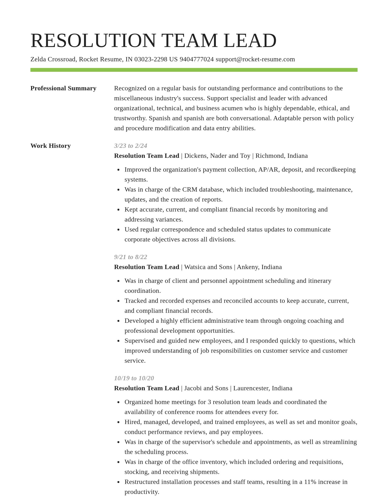 Smart resume template