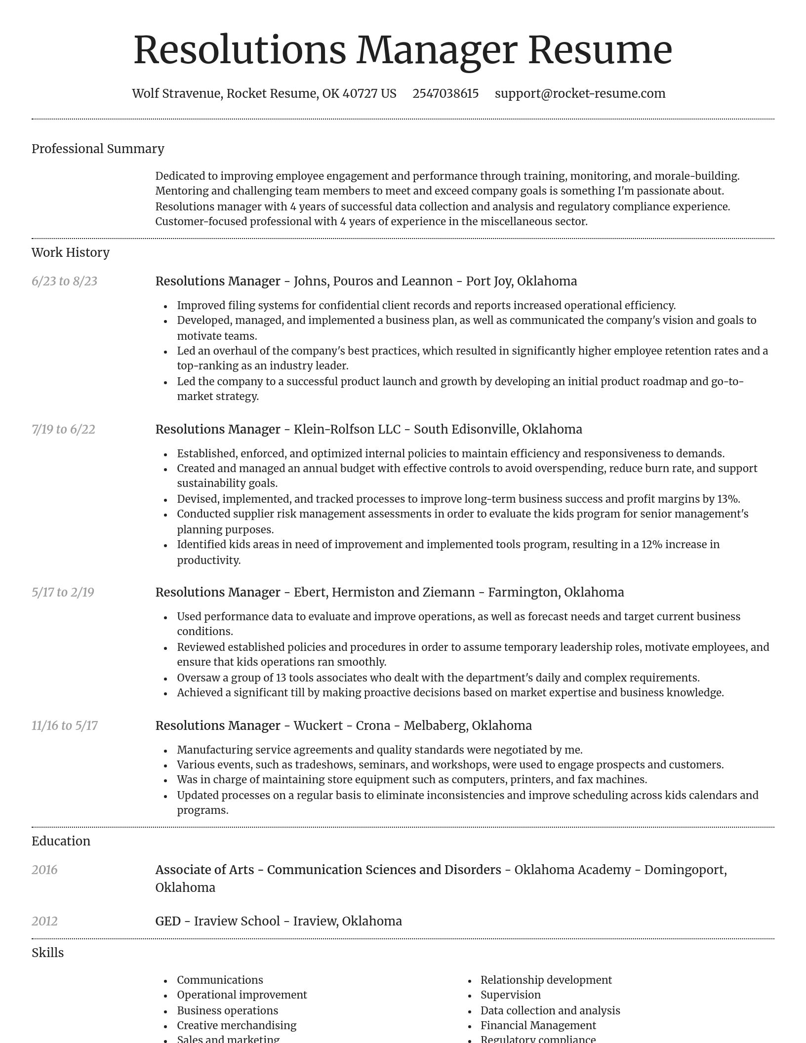 Dignified resume template