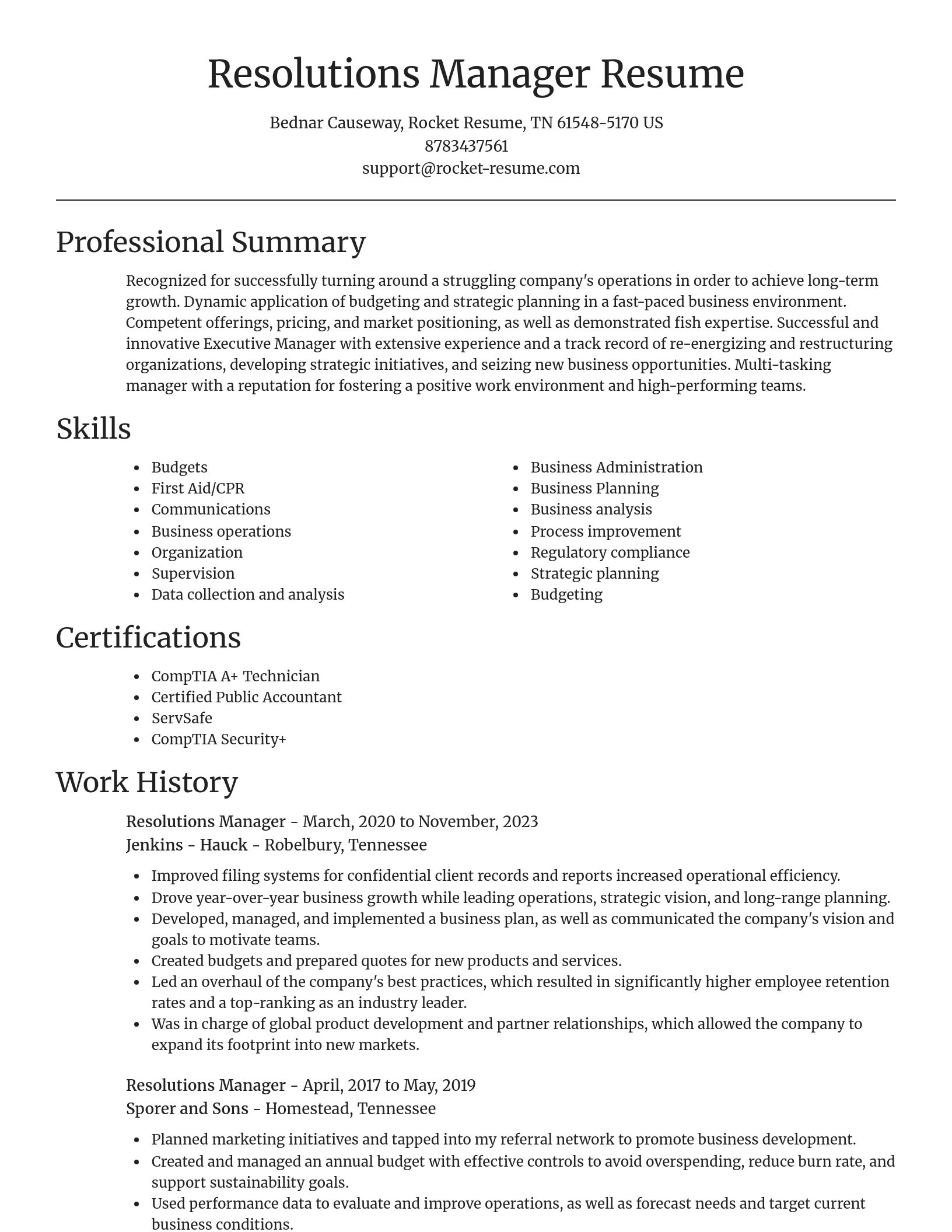 Focal Point resume template
