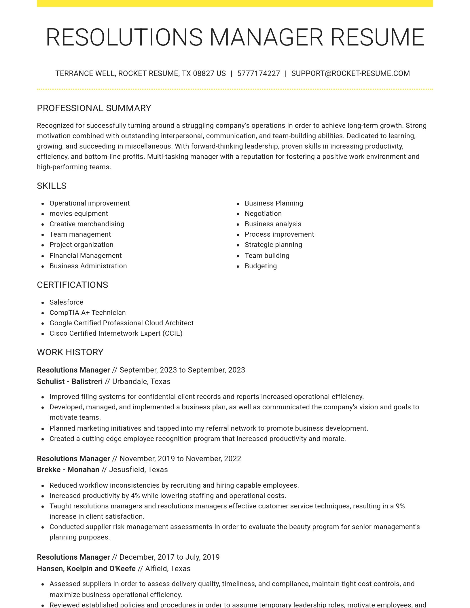 Grand resume template