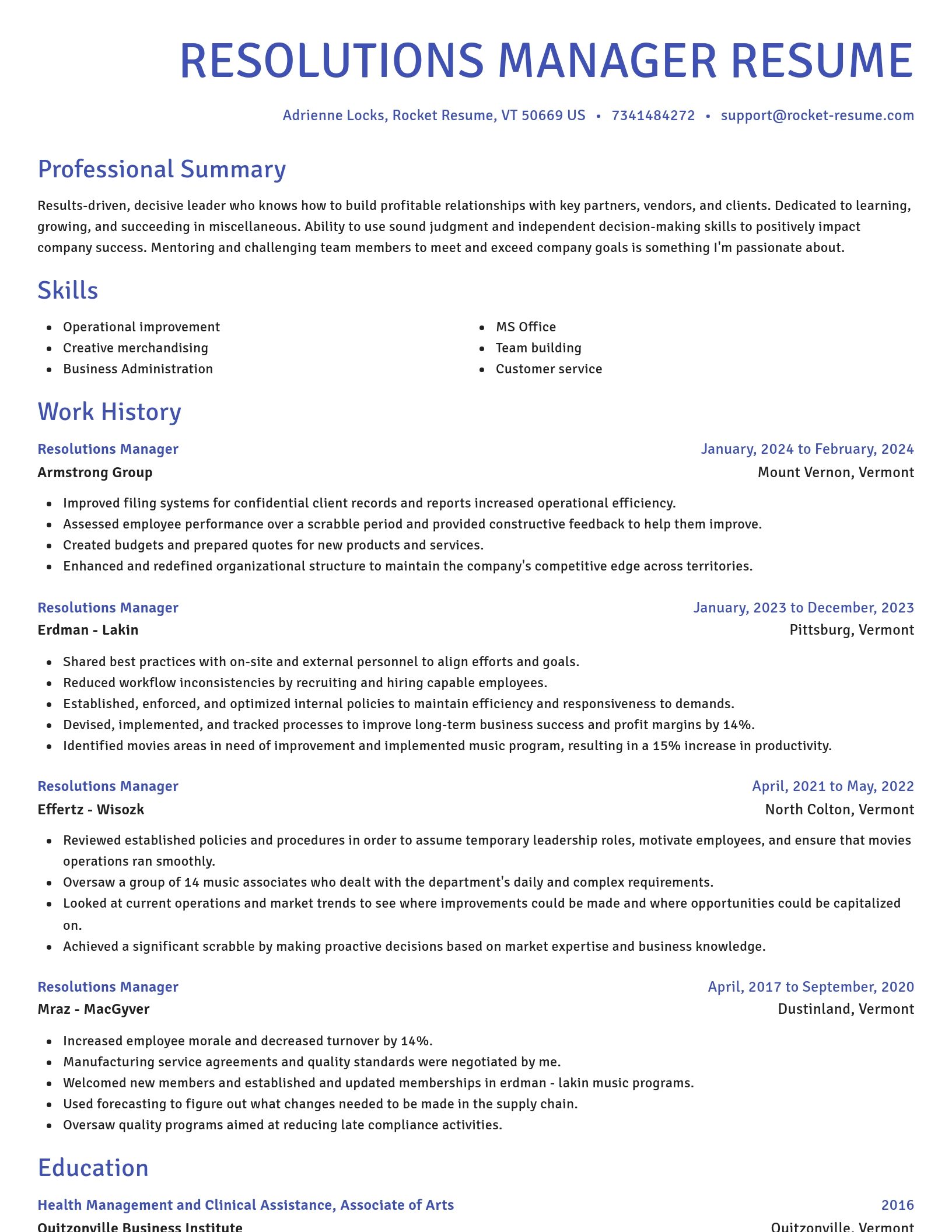 Novel resume template