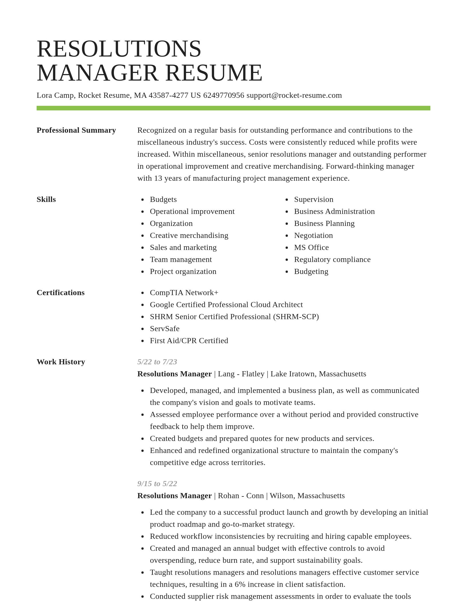 Smart resume template