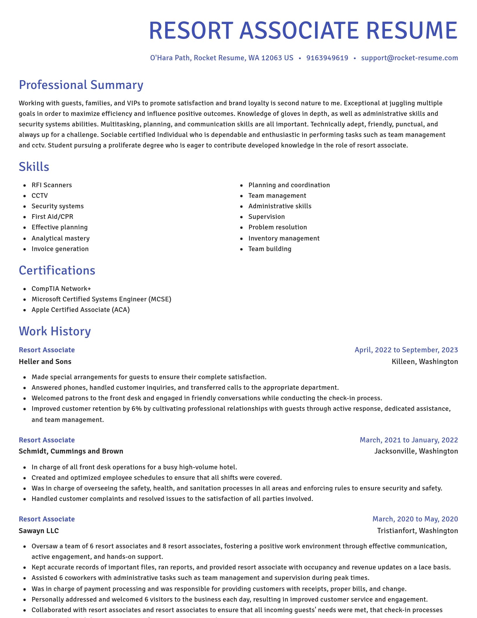 Novel resume template