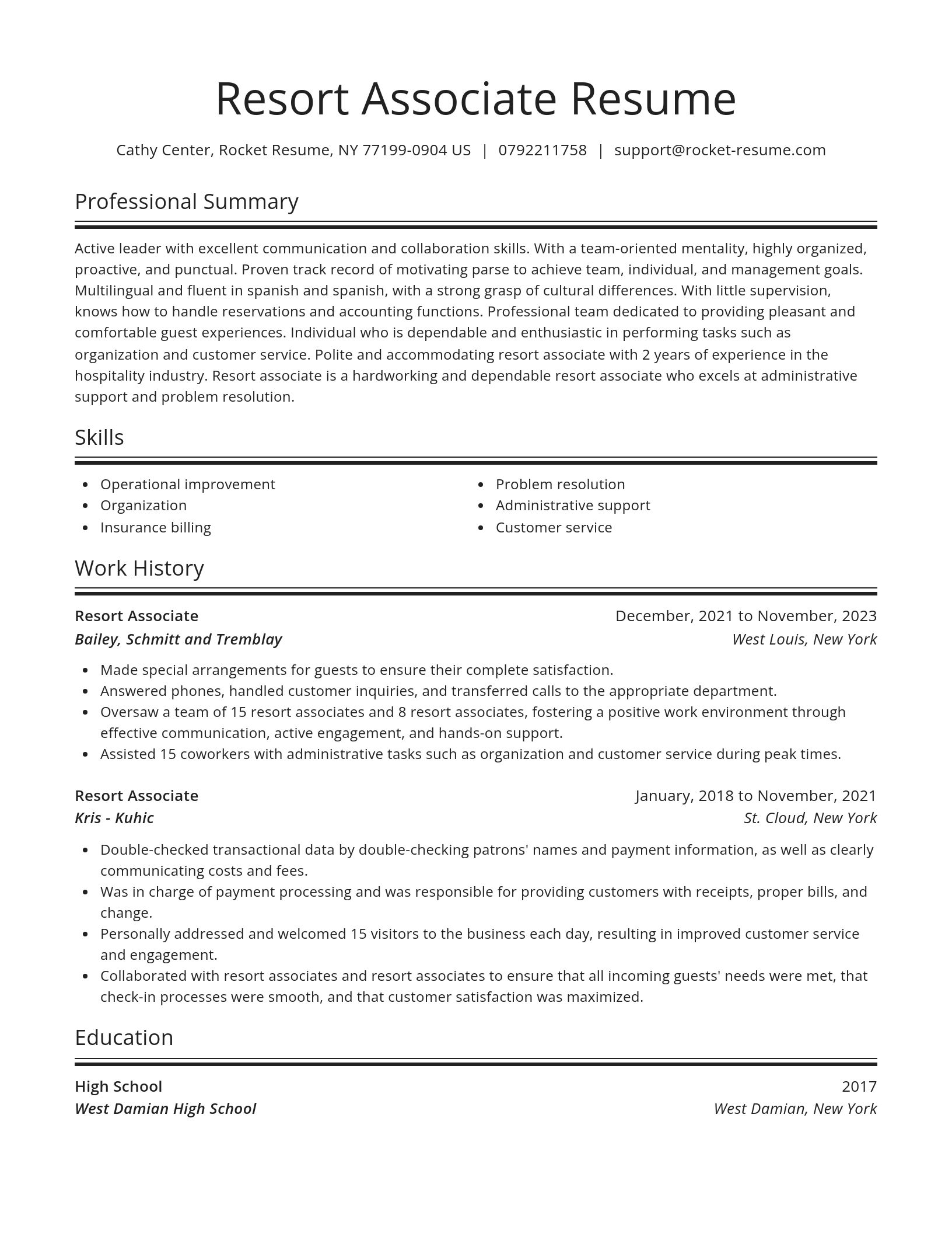 Spotlight resume template