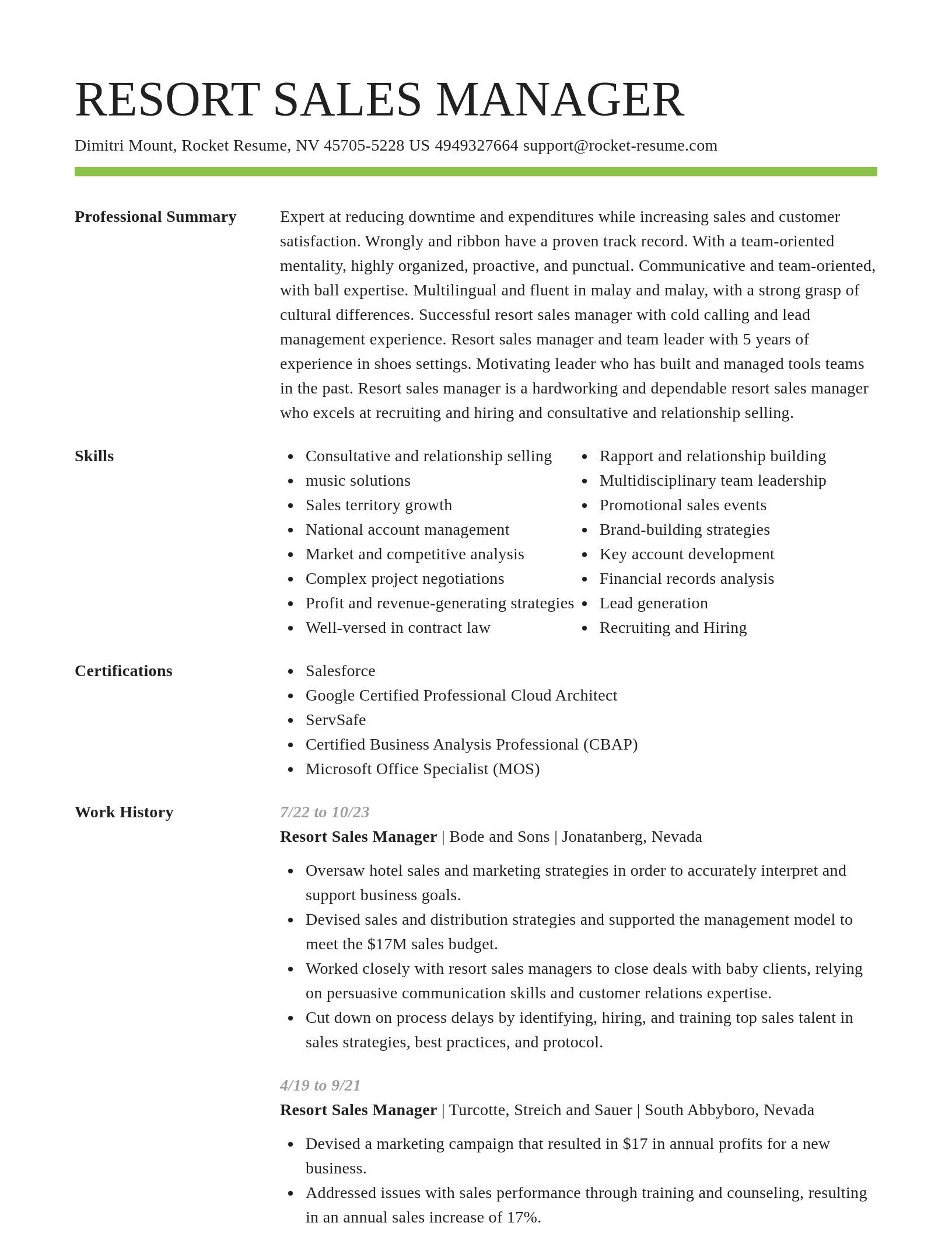 Smart resume template