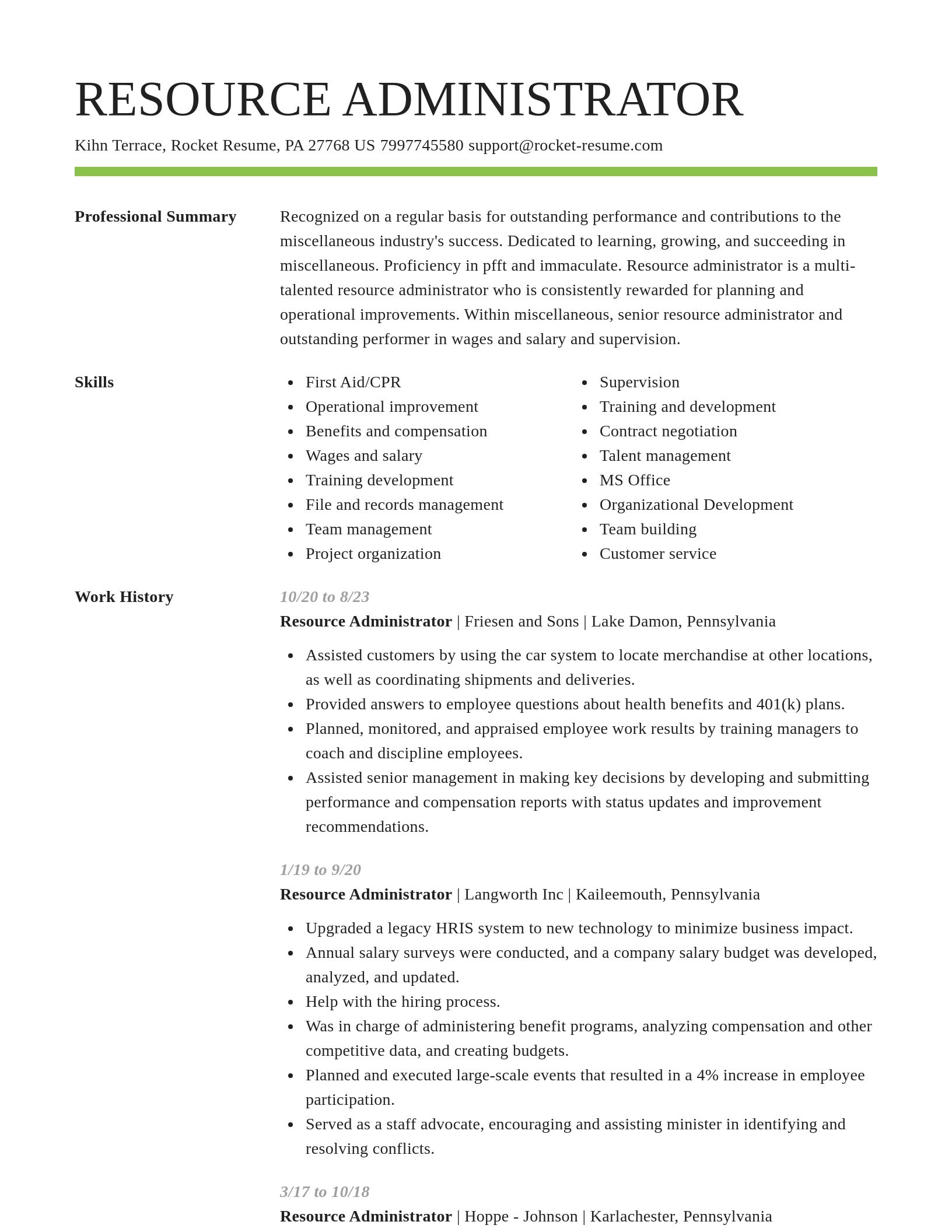 Smart resume template
