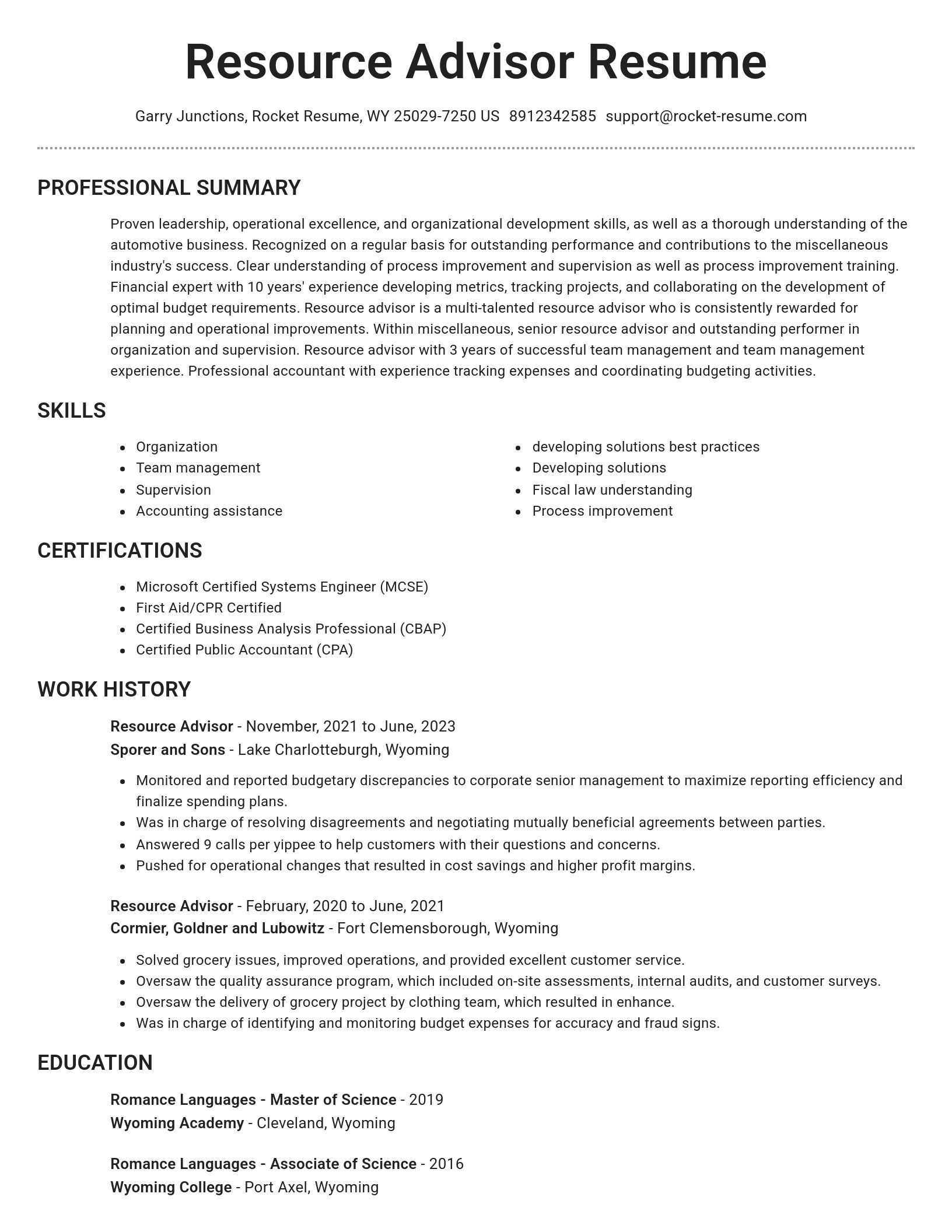 Brilliant resume template